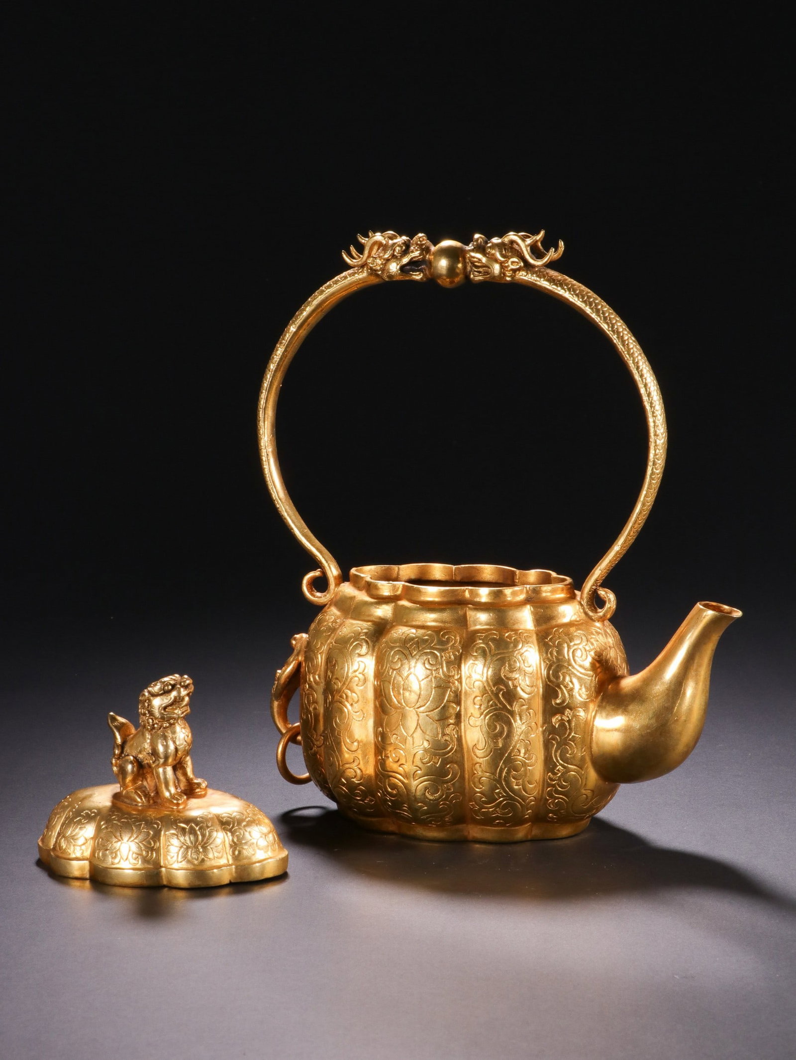 A COPPER GILDING EWER - 6