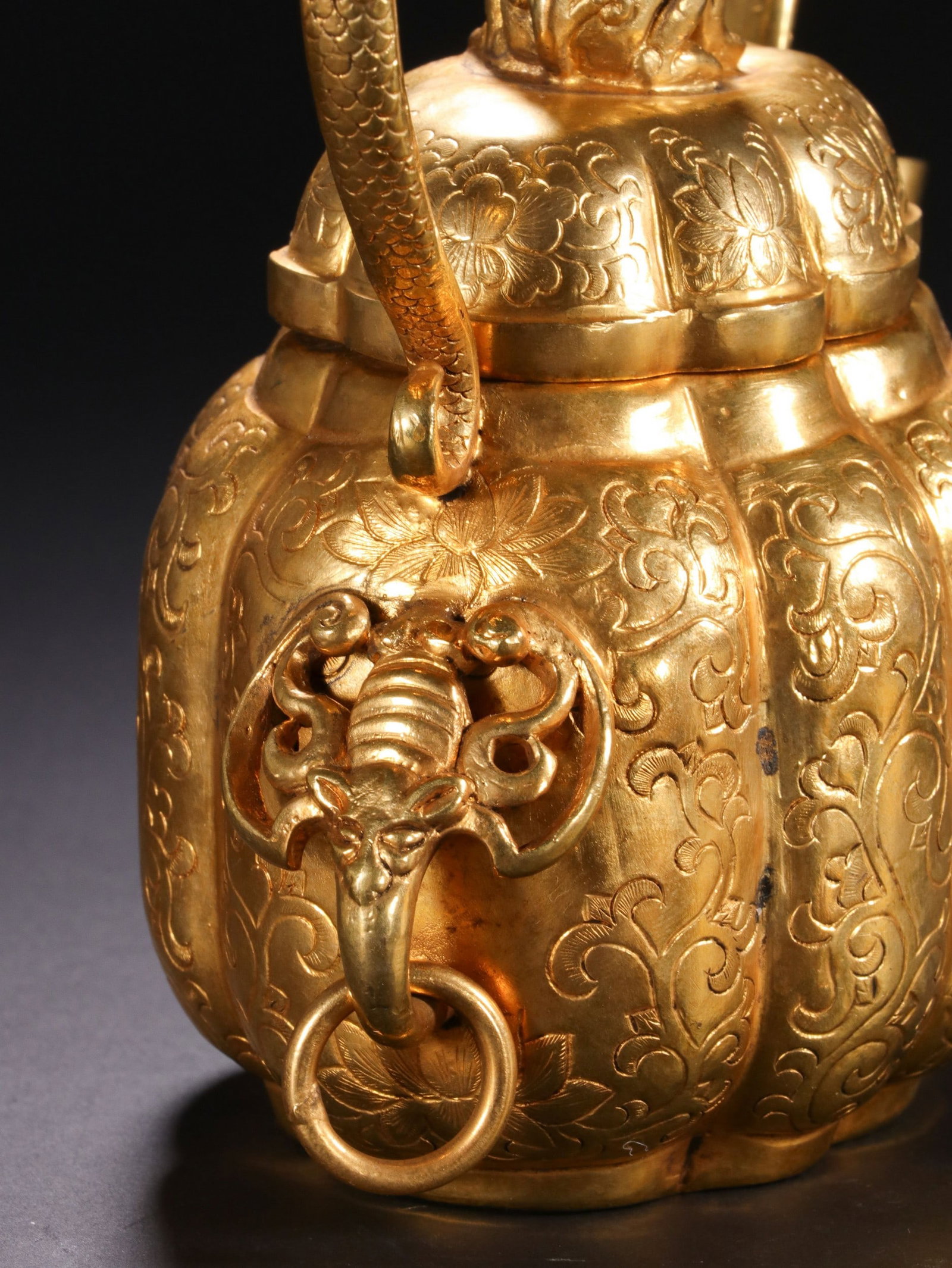 A COPPER GILDING EWER - 8