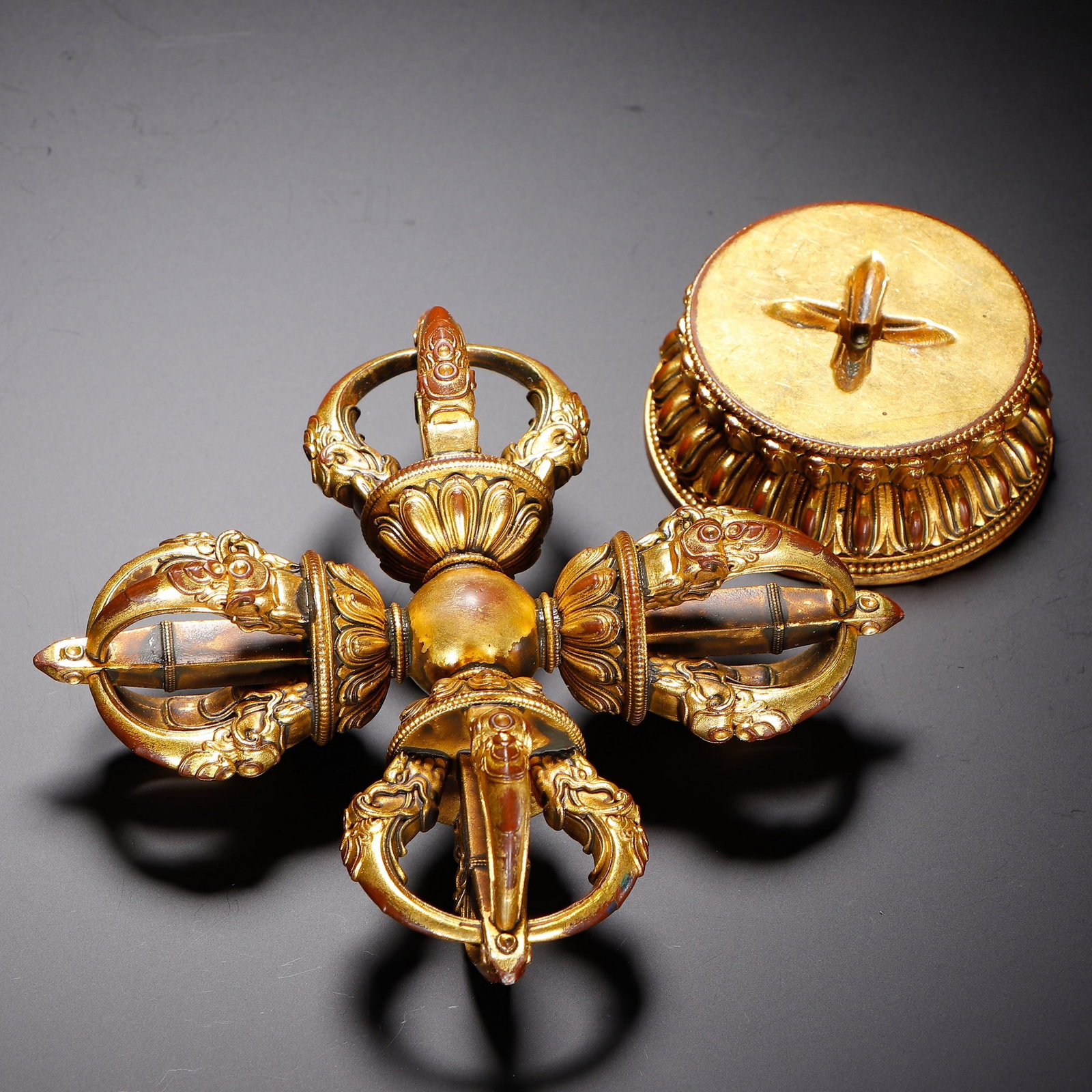 A COPPER GILDING RITUAL IMPLEMENT - 8