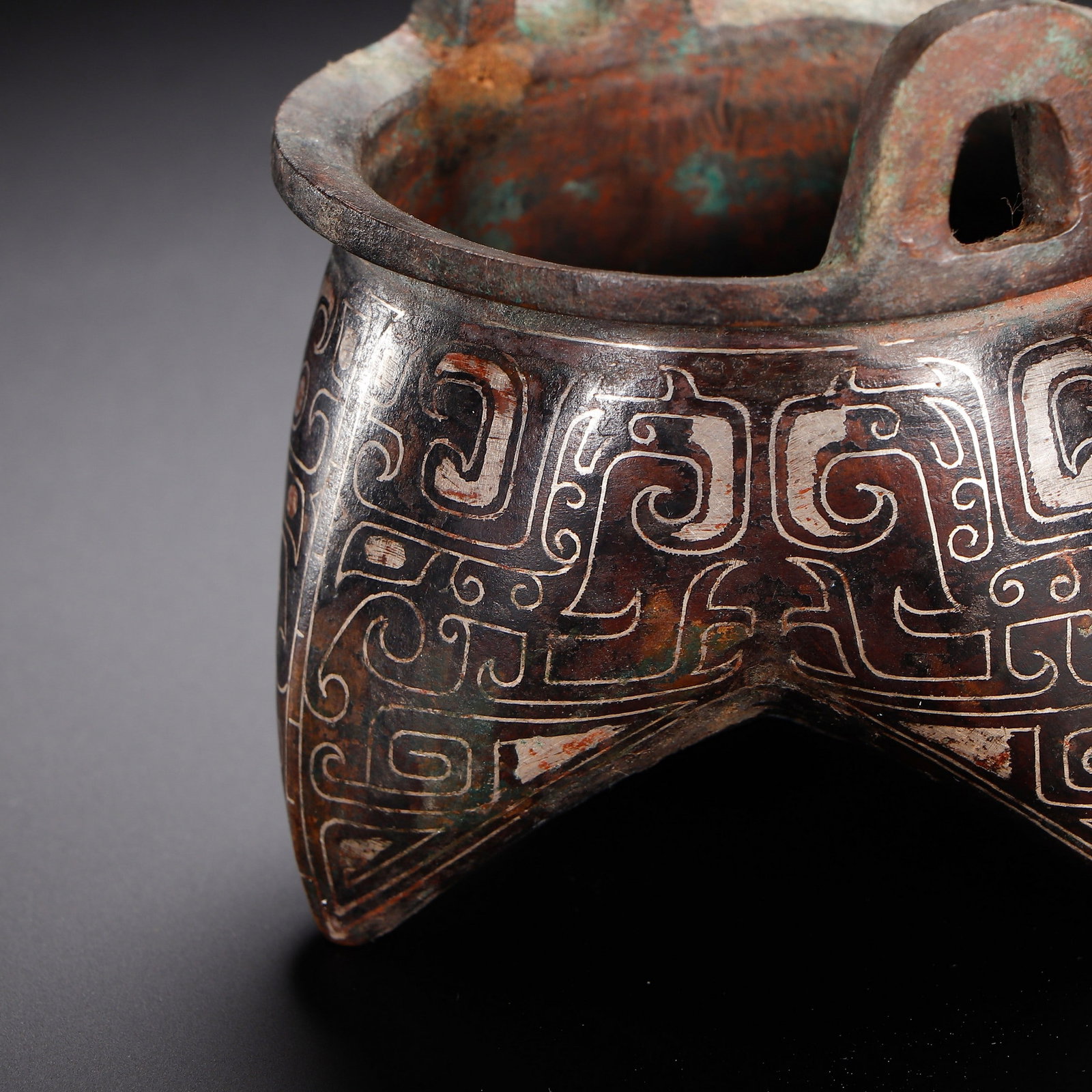 A COPPER INCENSE BURNER - 6