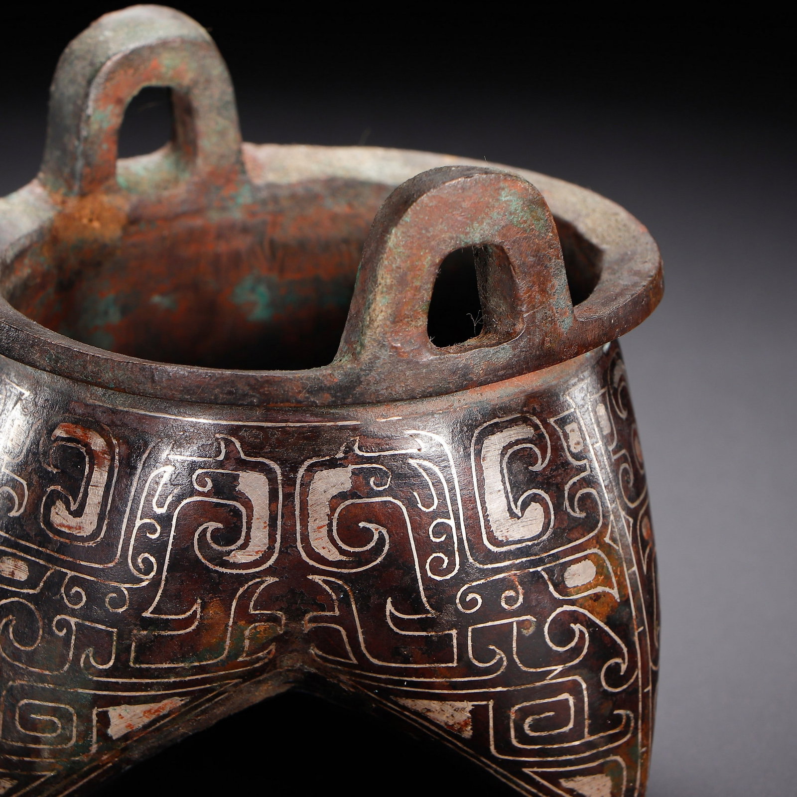 A COPPER INCENSE BURNER - 7