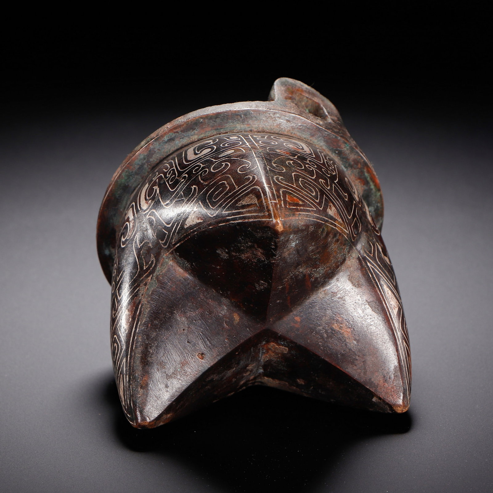 A COPPER INCENSE BURNER - 9