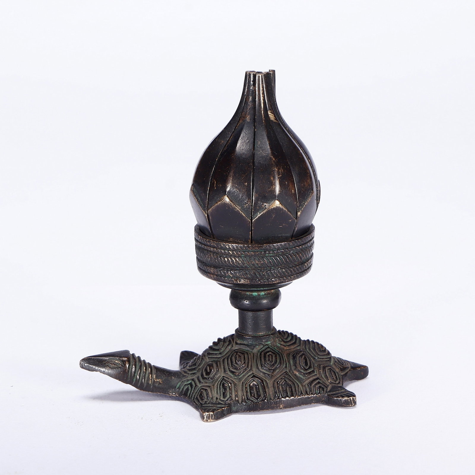 A COPPER CANDLE HOLDER: 清 铜烛台 A copper candle holder Ht.48cm