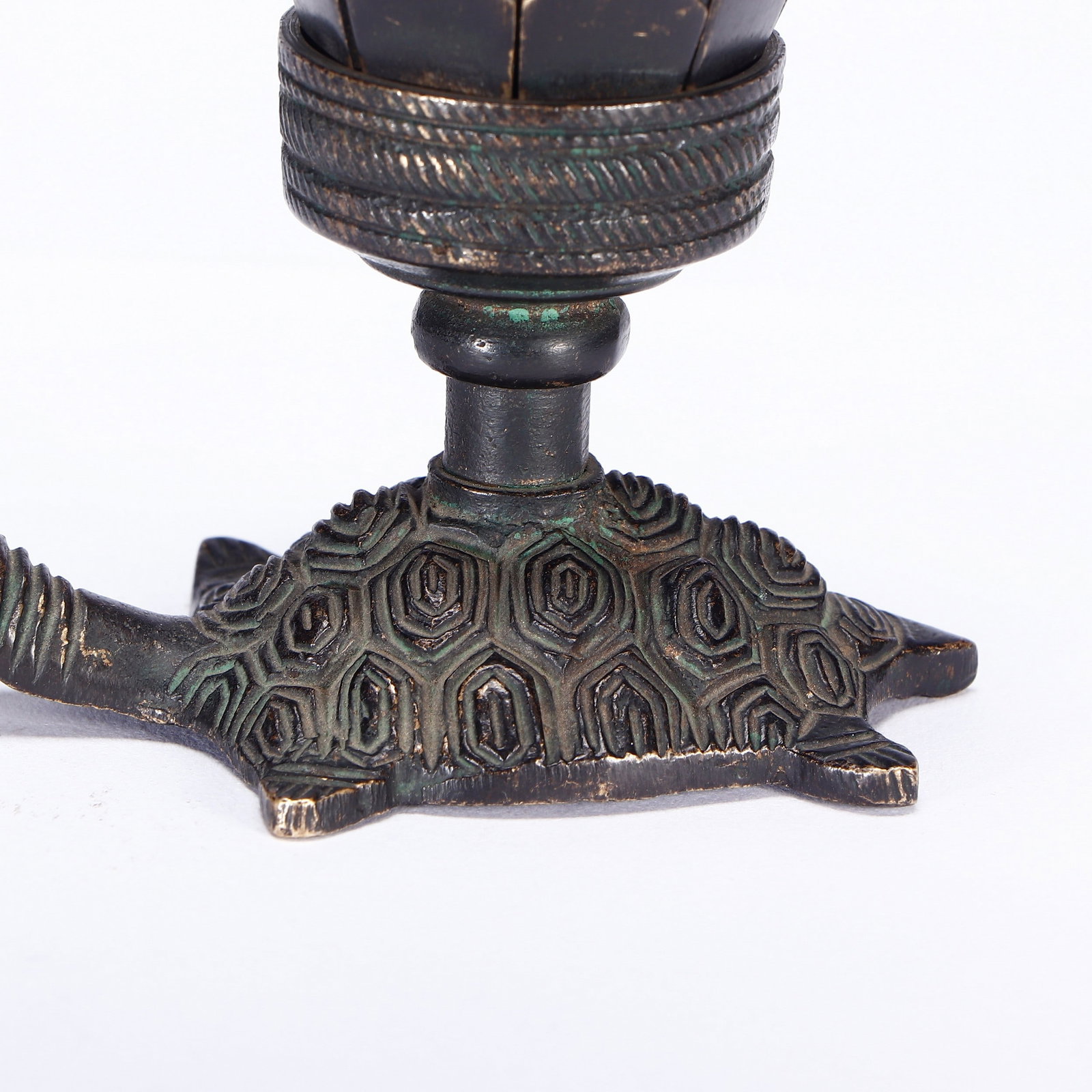 A COPPER CANDLE HOLDER - 4