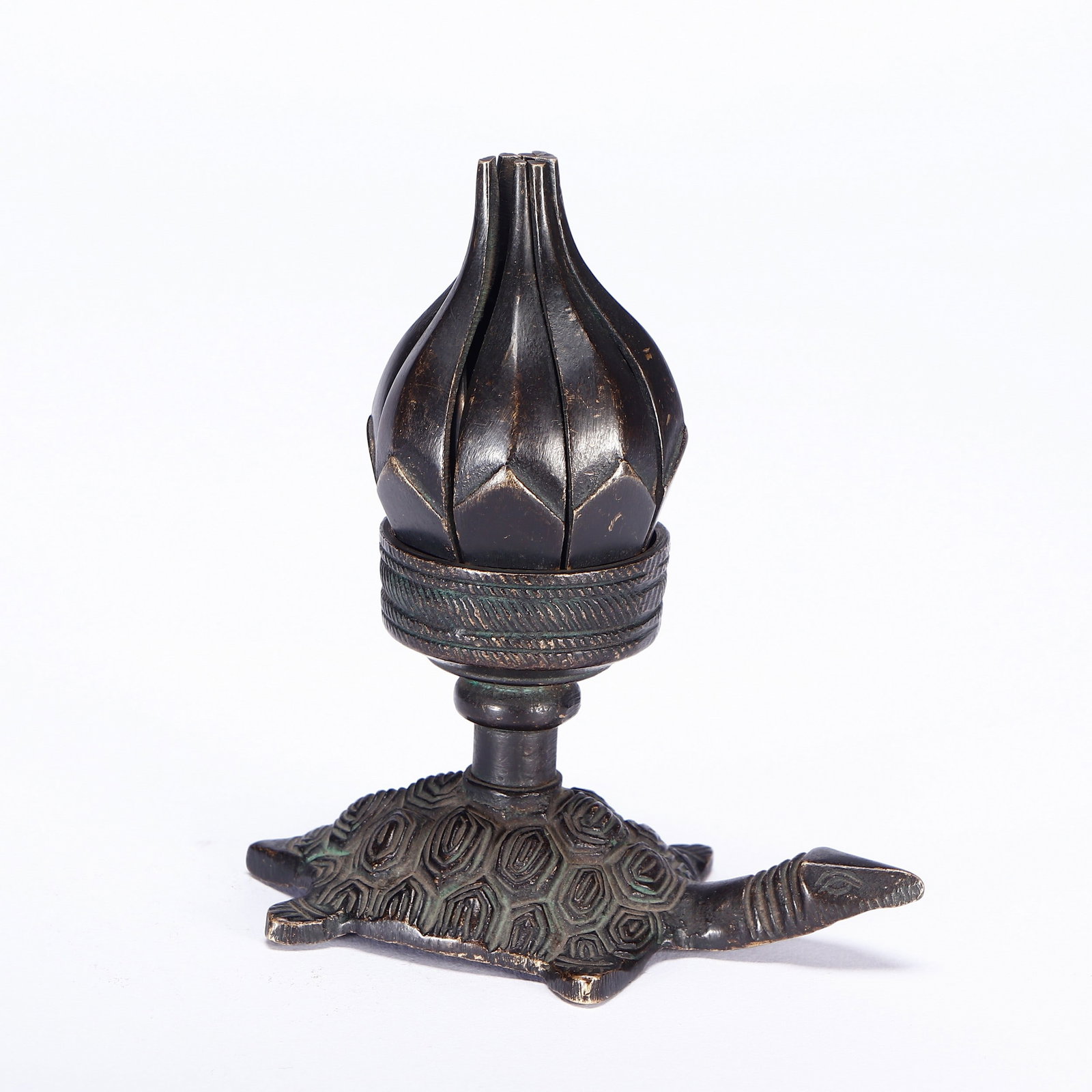 A COPPER CANDLE HOLDER - 6
