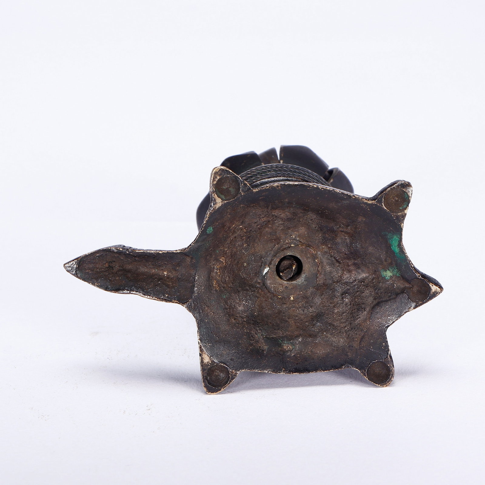 A COPPER CANDLE HOLDER - 9