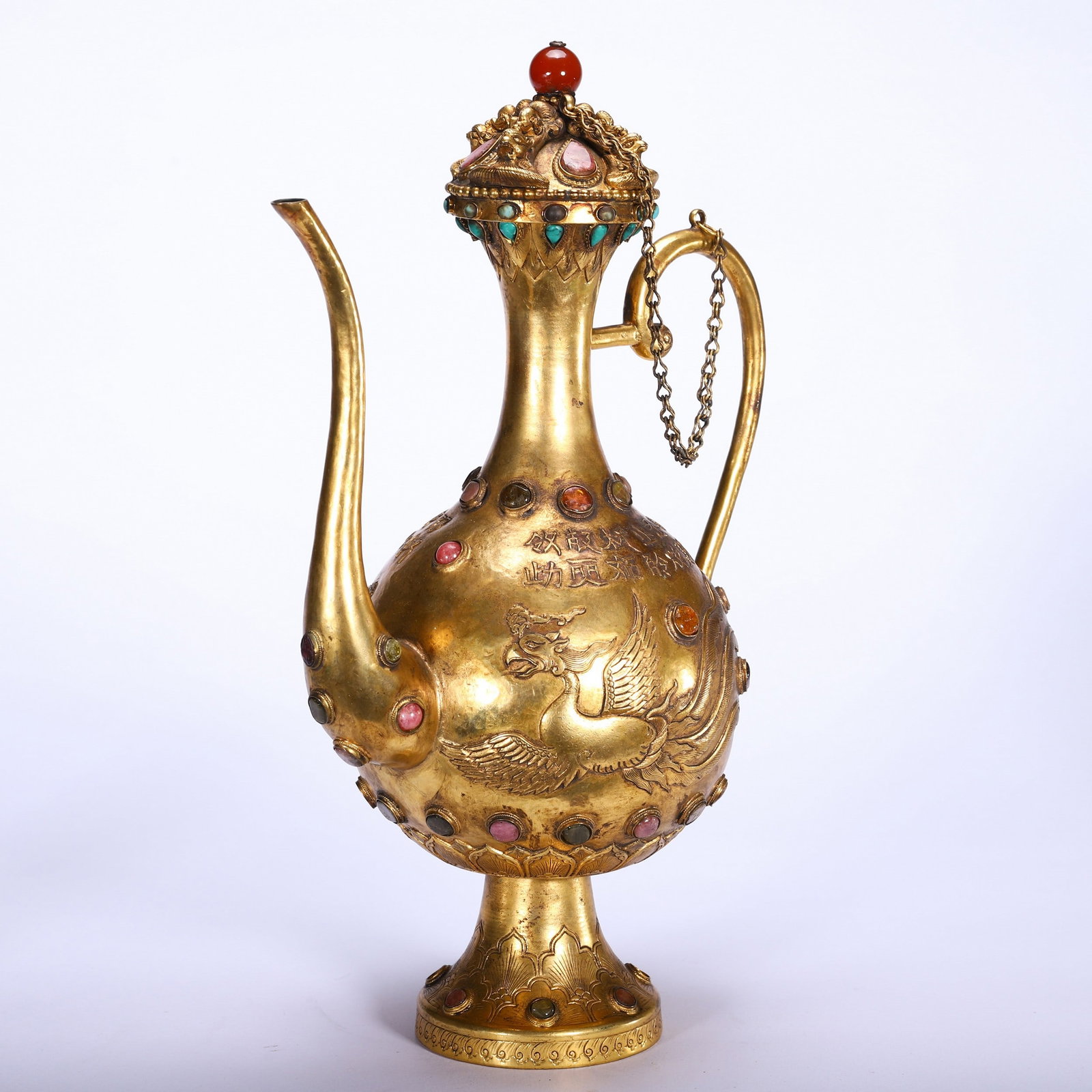 A COPPER GILDING EWER - 2