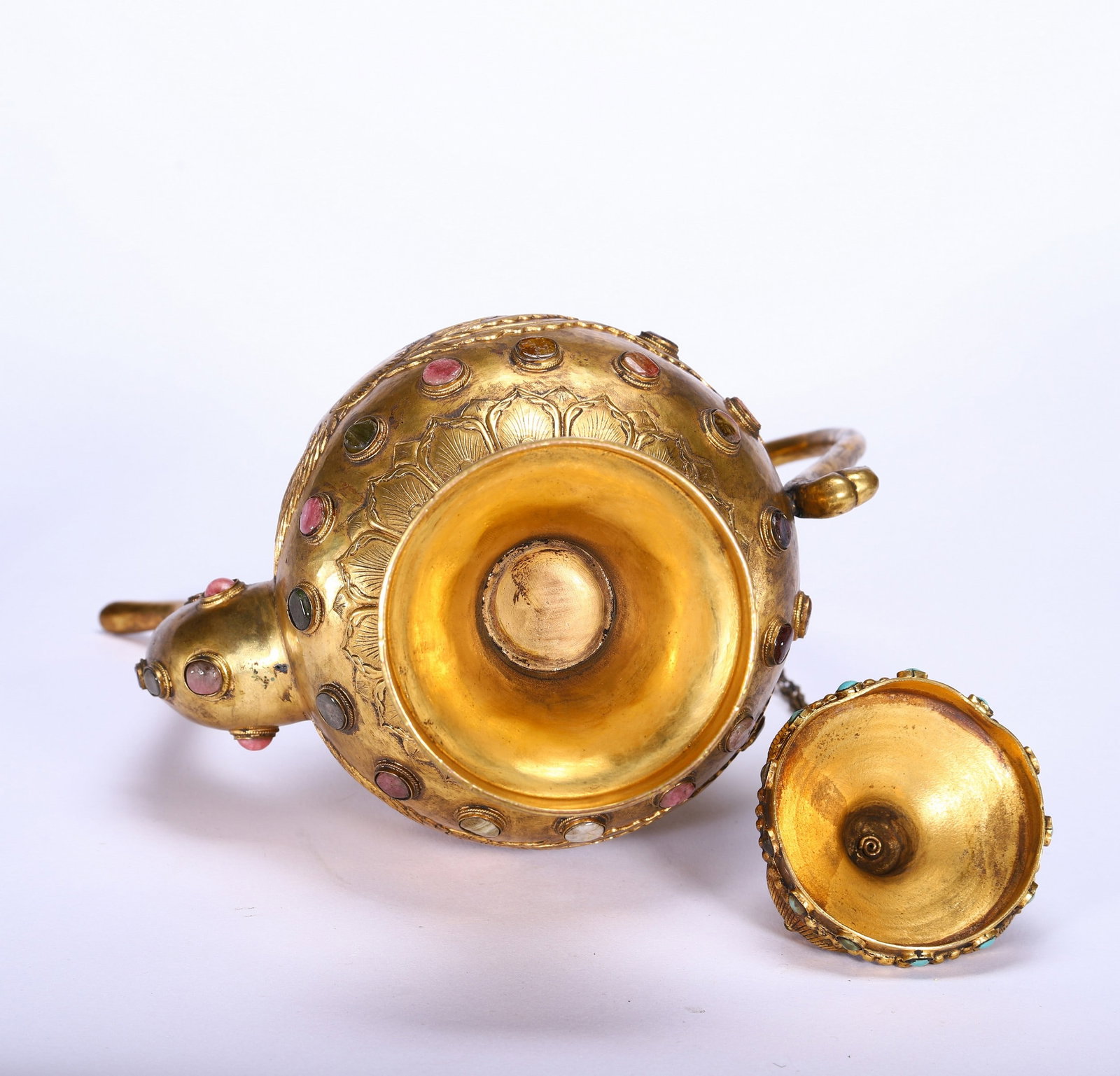 A COPPER GILDING EWER - 6