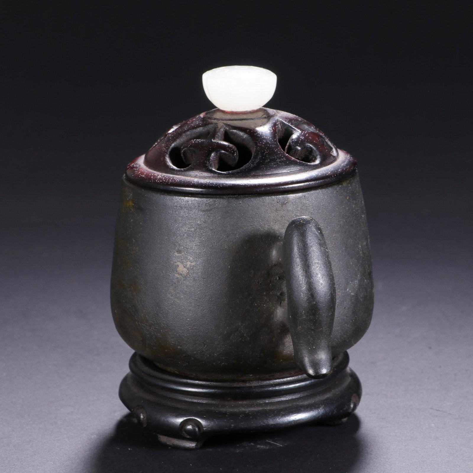 A COPPER INCENSE BURNER - 3