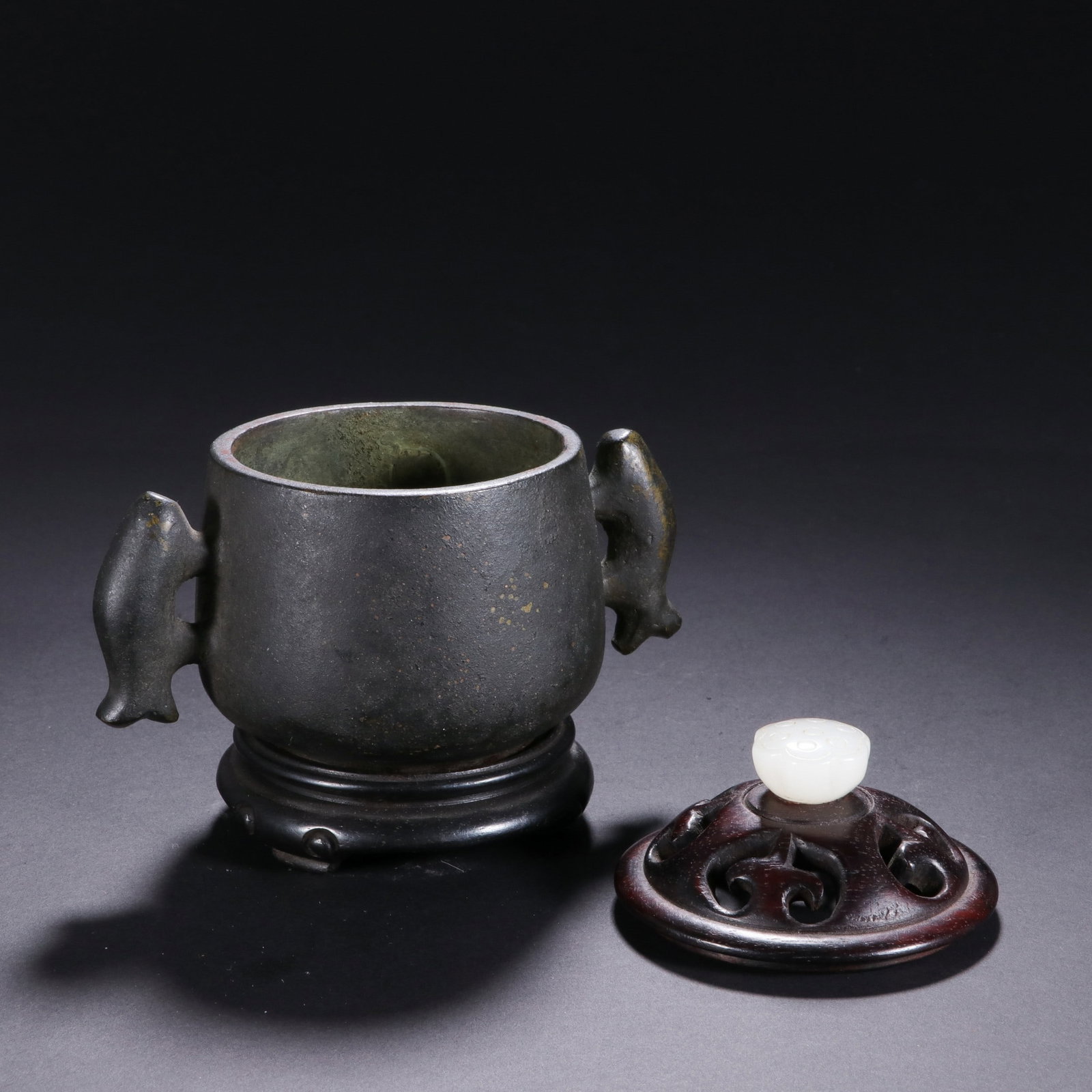 A COPPER INCENSE BURNER - 4
