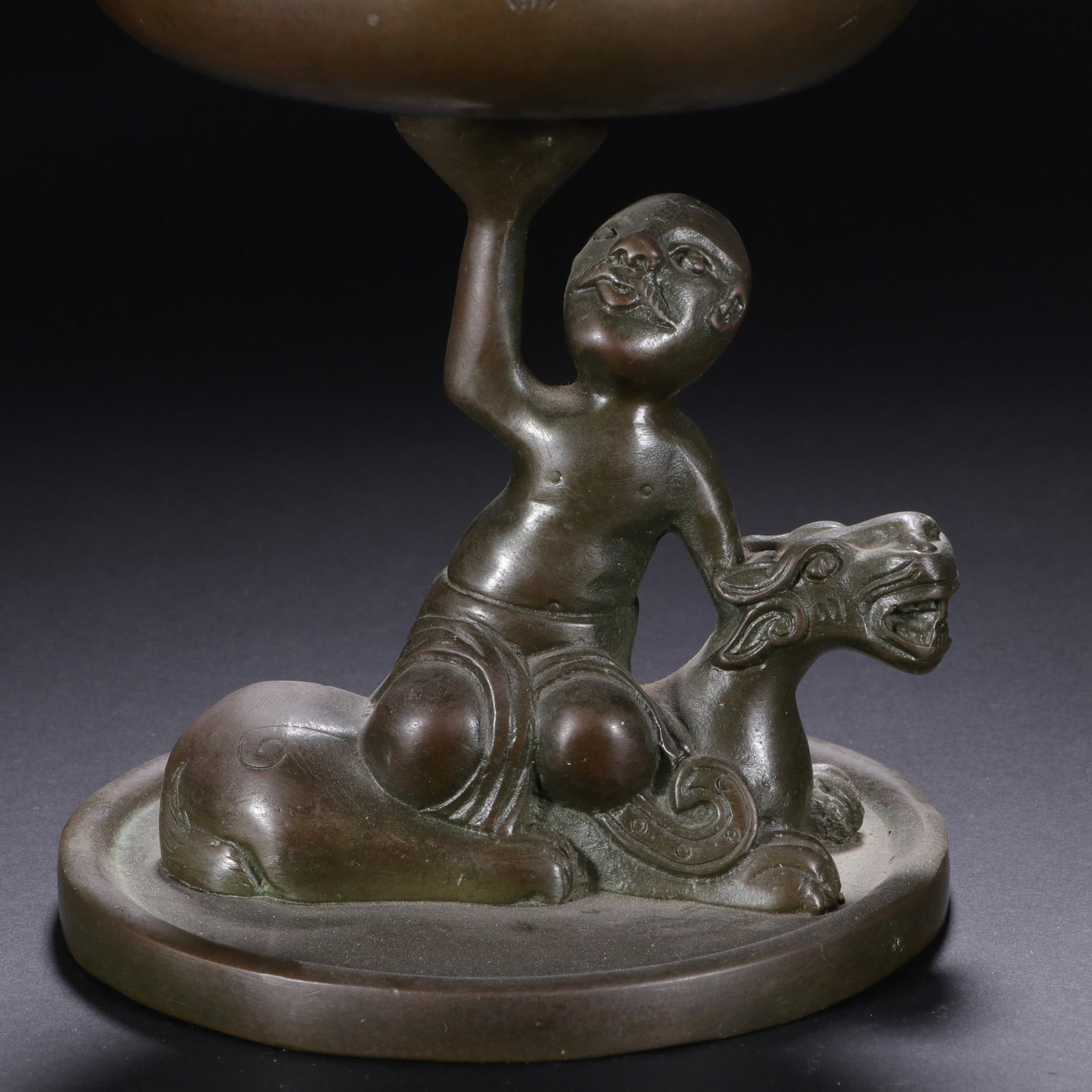 A COPPER INCENSE BURNER - 3