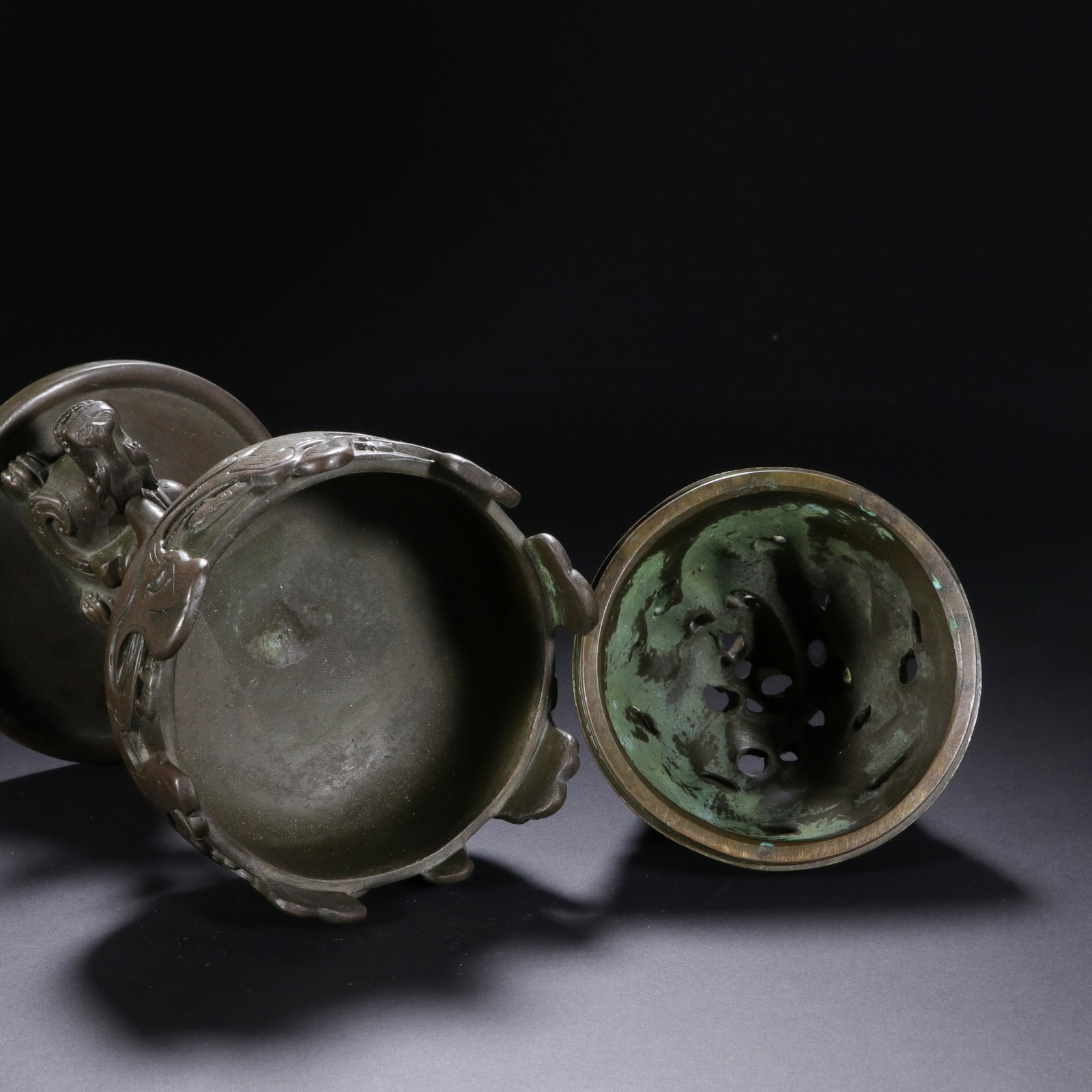 A COPPER INCENSE BURNER - 7