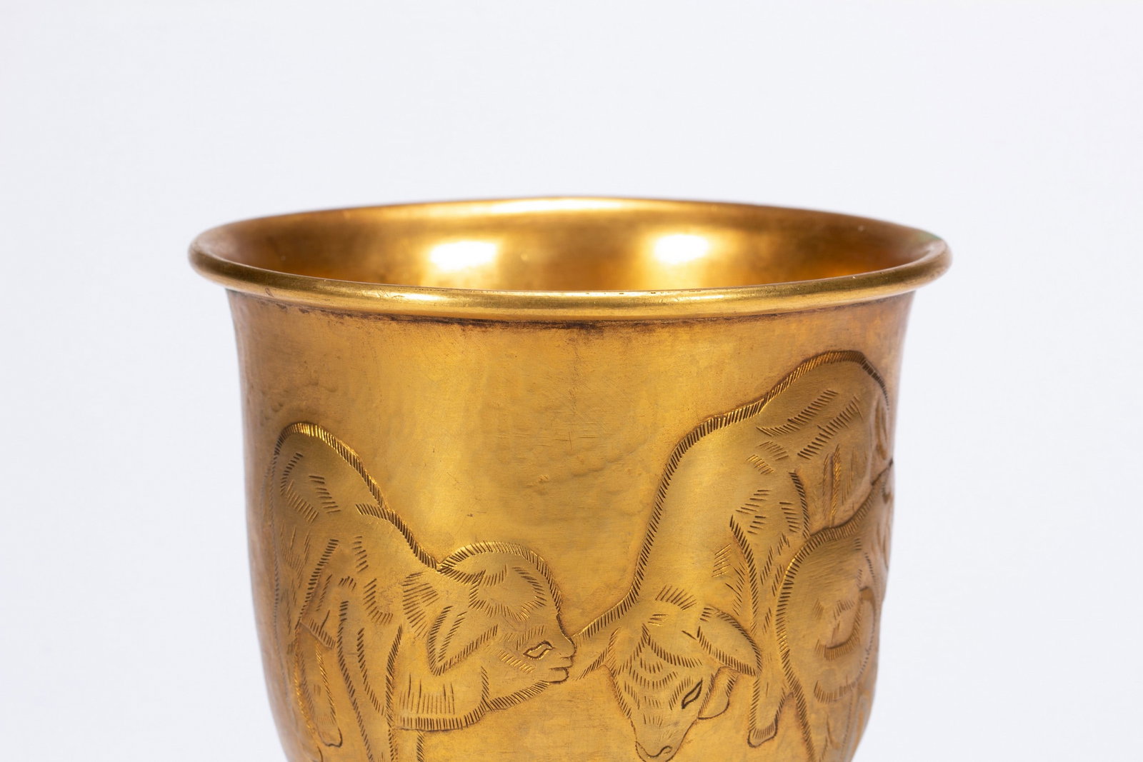 A COPPER GILDING CUP - 2