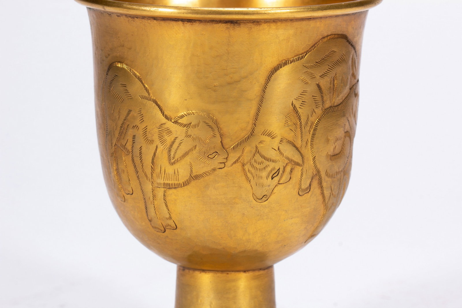 A COPPER GILDING CUP - 3