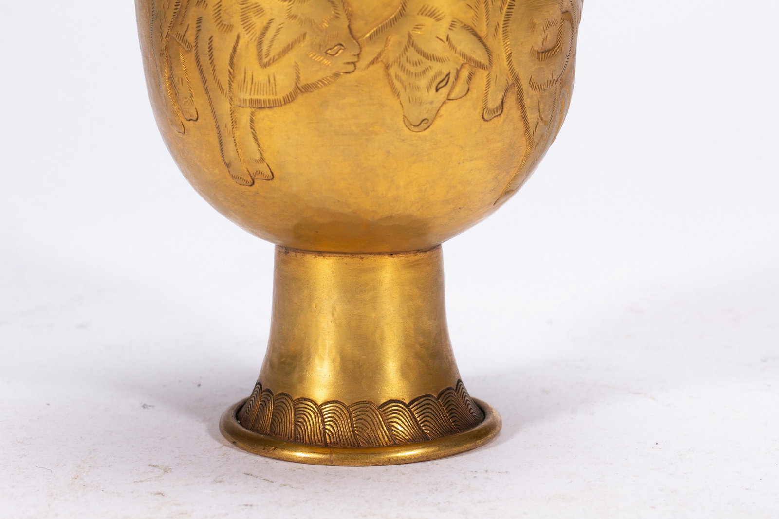 A COPPER GILDING CUP - 4