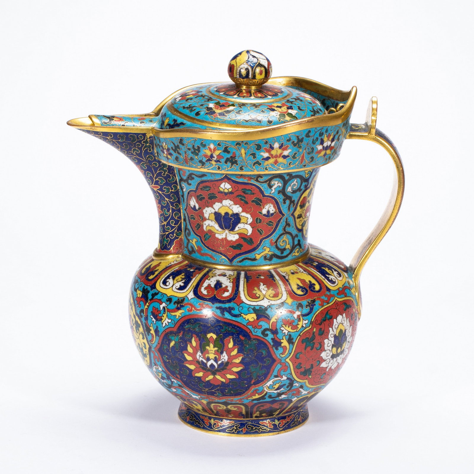CLOISONNE ? TEAPOT: 清 景泰蓝壶 cloisonne é teapot Ht.24cm