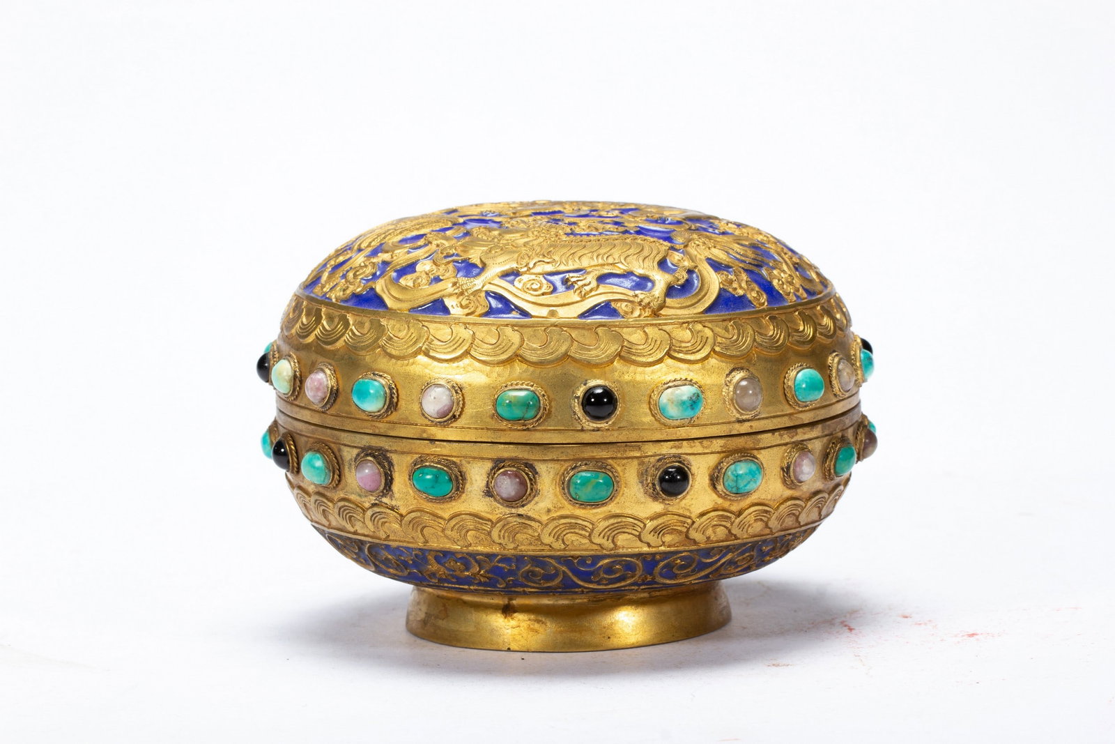 A COPPER GILDING BOX - 3