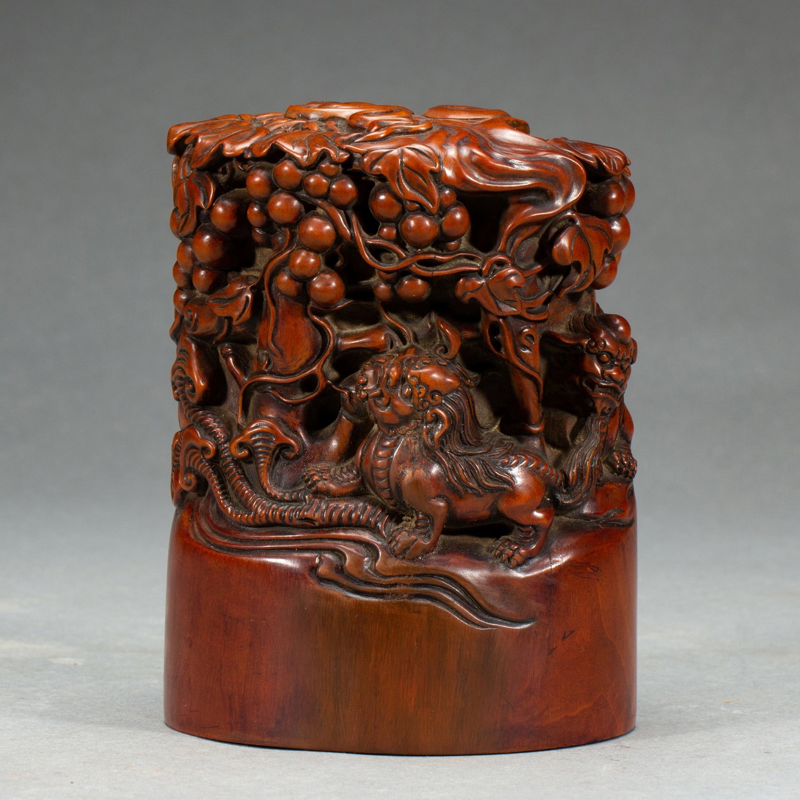 A ZITAN SEAL: 清 檀香印章 A zitan seal Ht.13cm