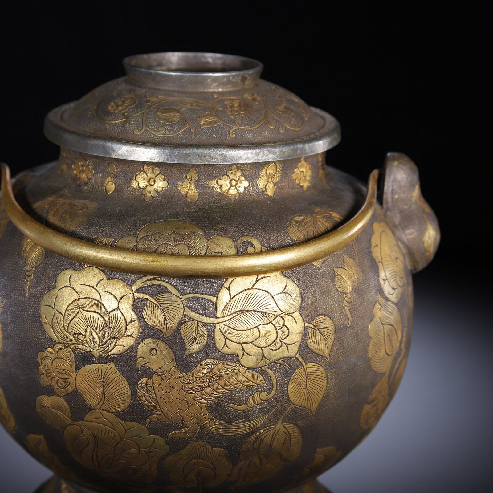 A COPPER GILDING EWER - 2