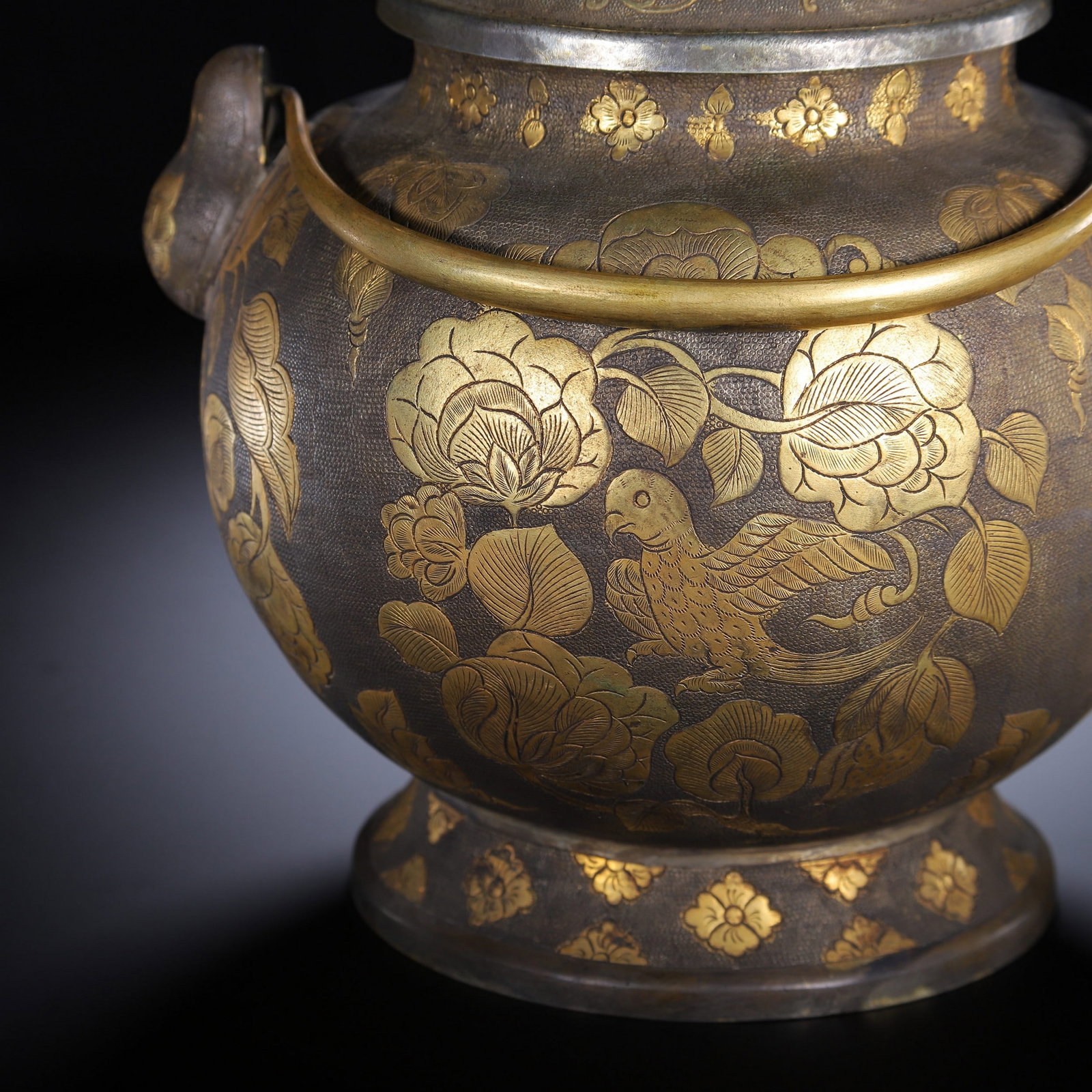 A COPPER GILDING EWER - 3