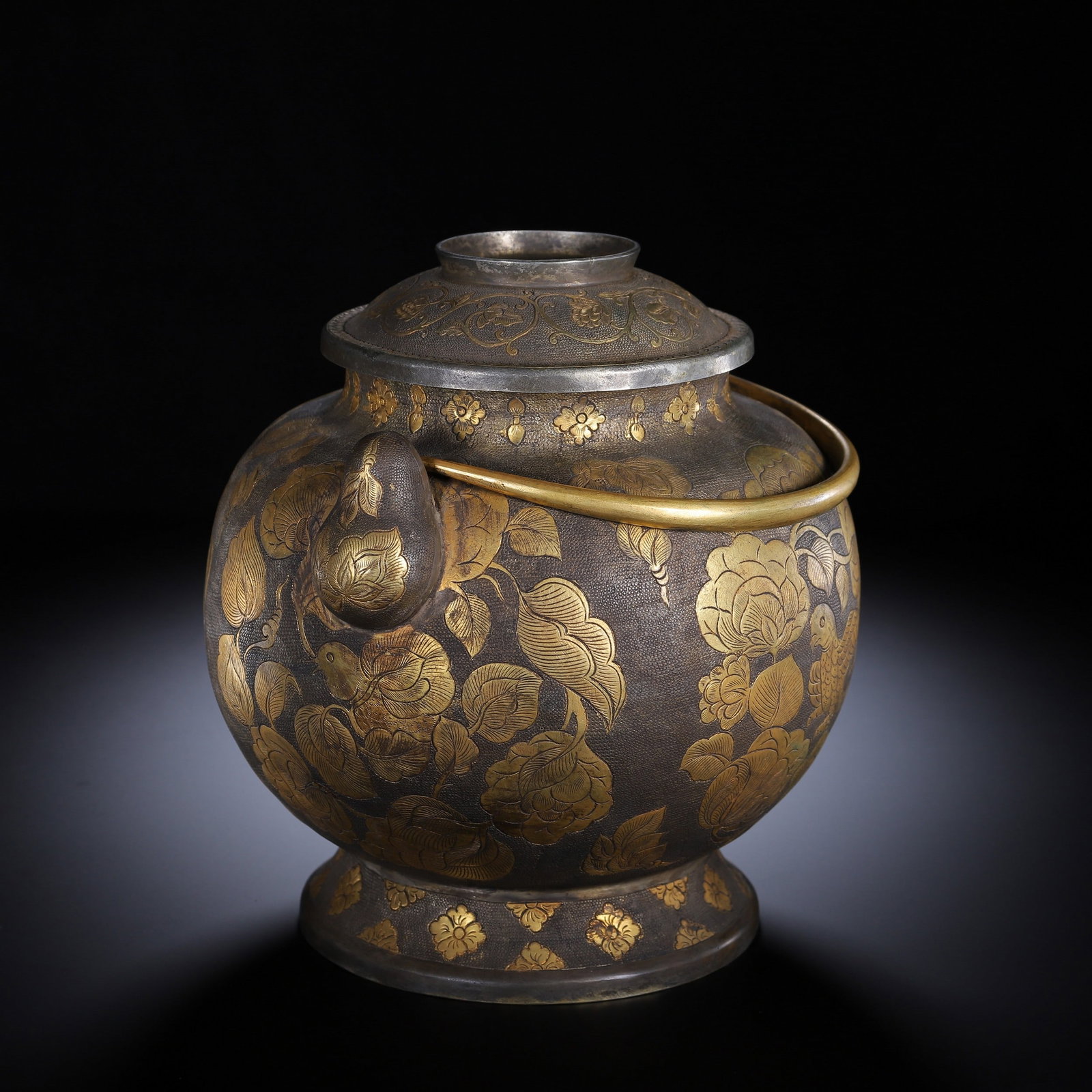 A COPPER GILDING EWER - 4