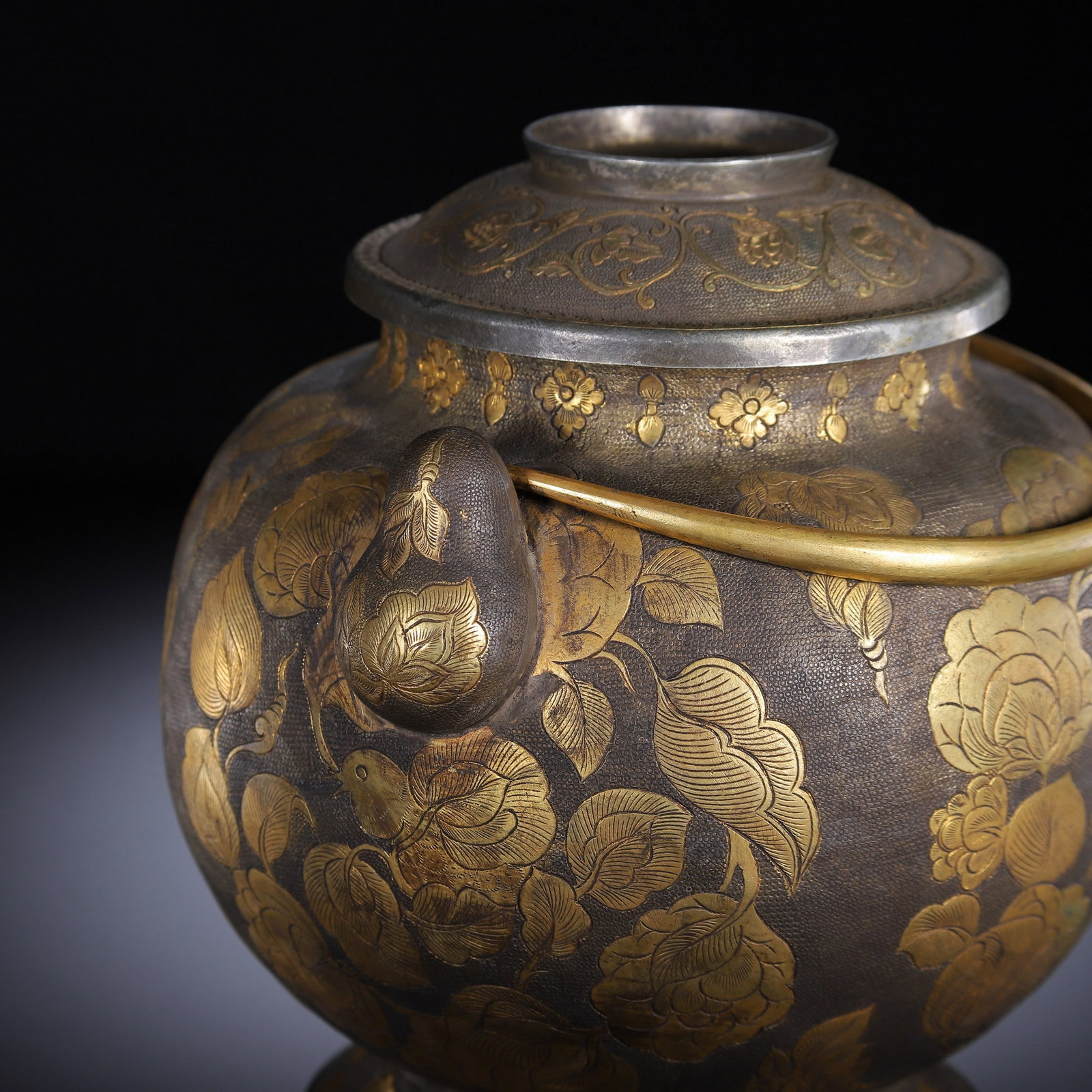 A COPPER GILDING EWER - 5