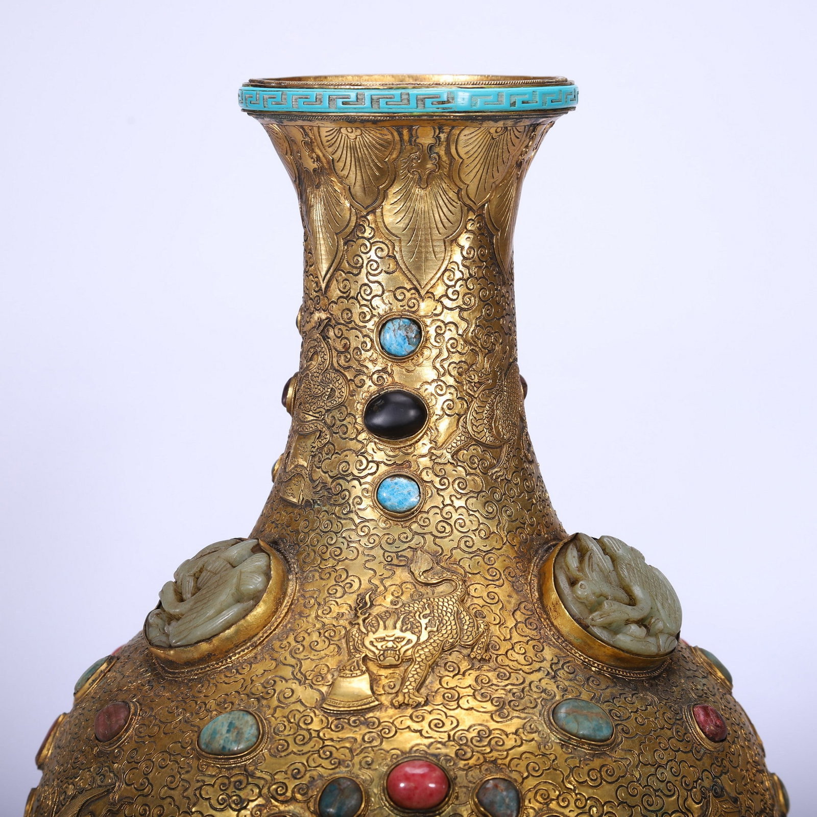 A COPPER GILDING VASE - 2