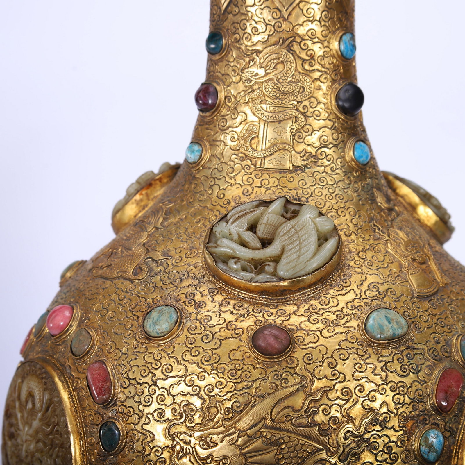 A COPPER GILDING VASE - 6