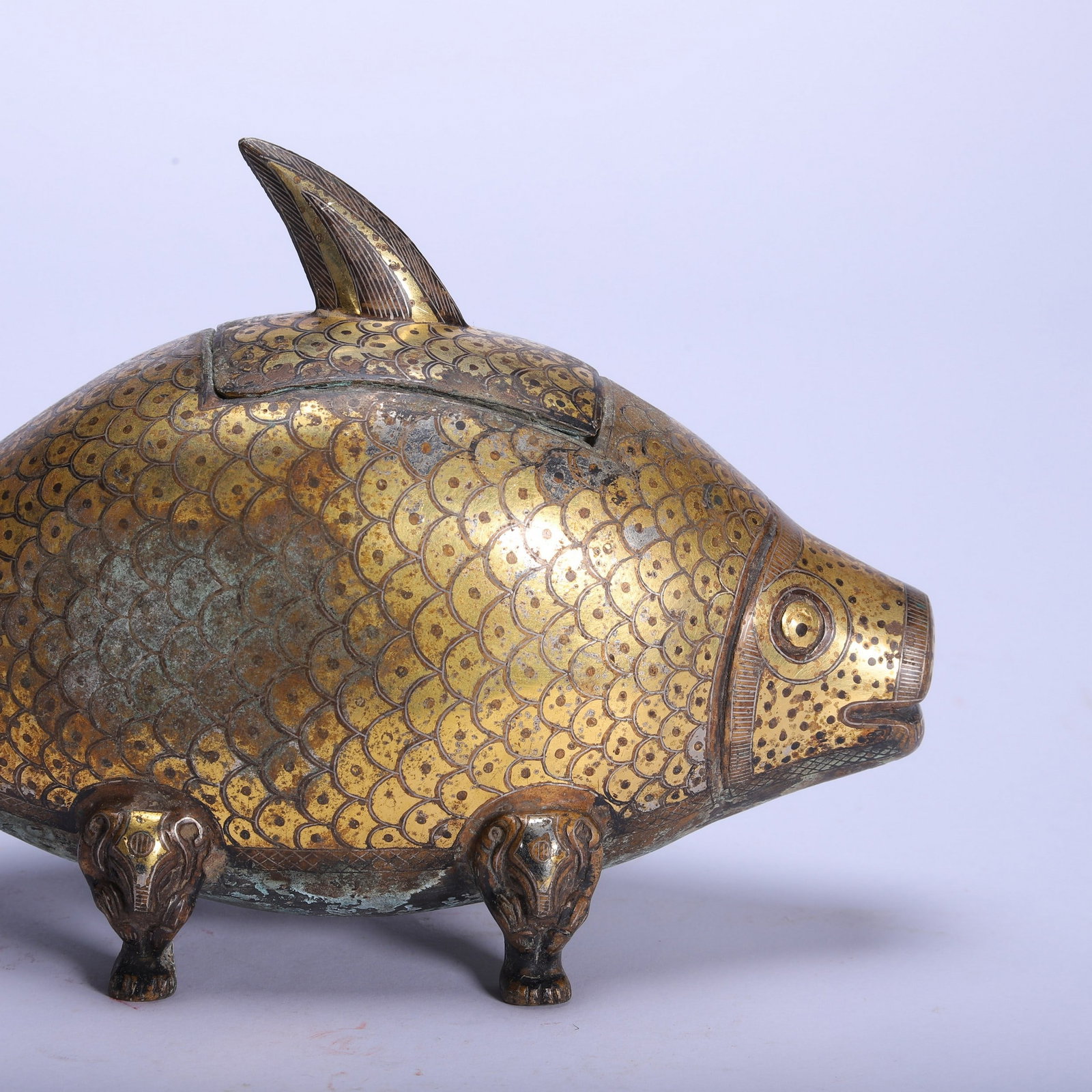 A COPPER GILDING FISH - 2