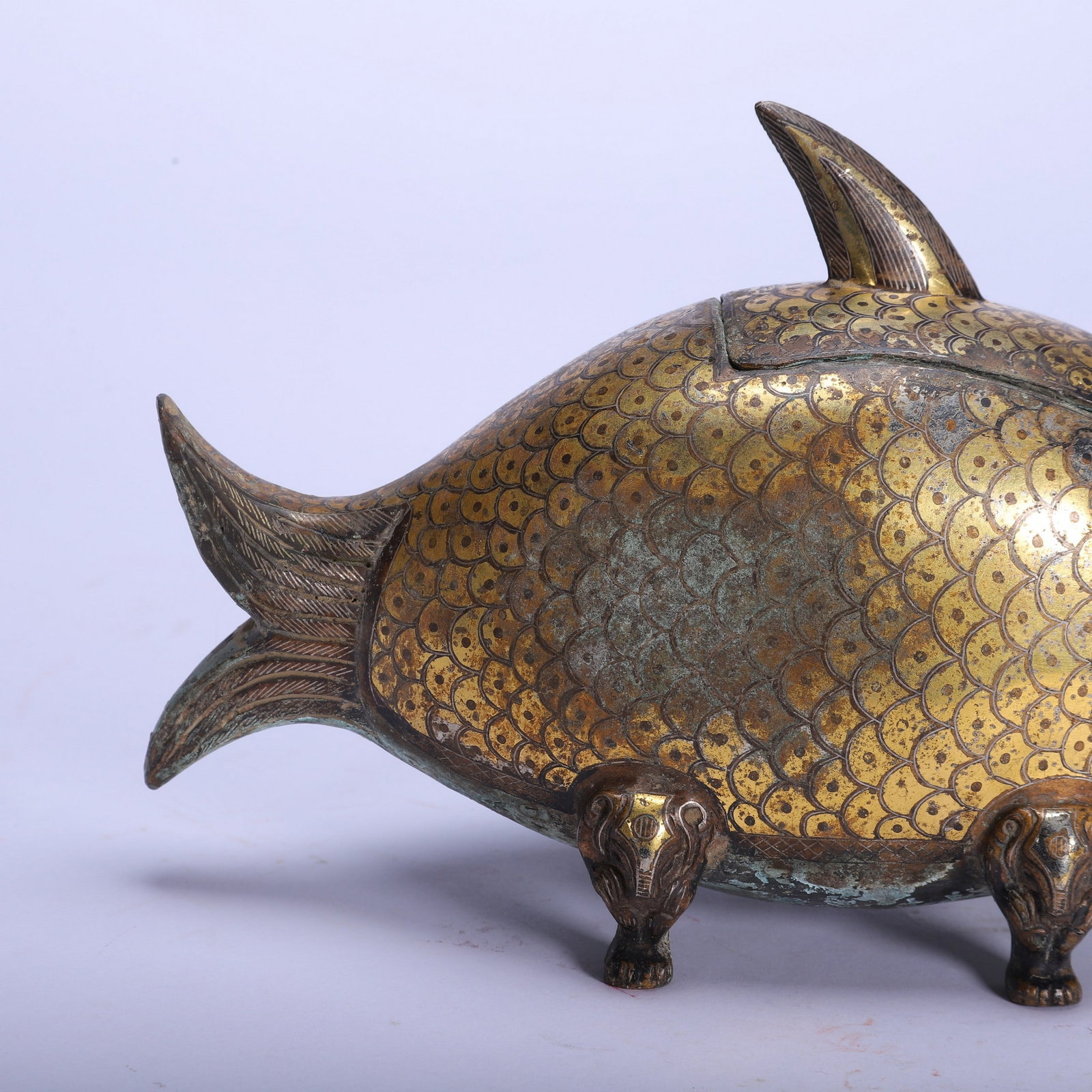 A COPPER GILDING FISH - 3