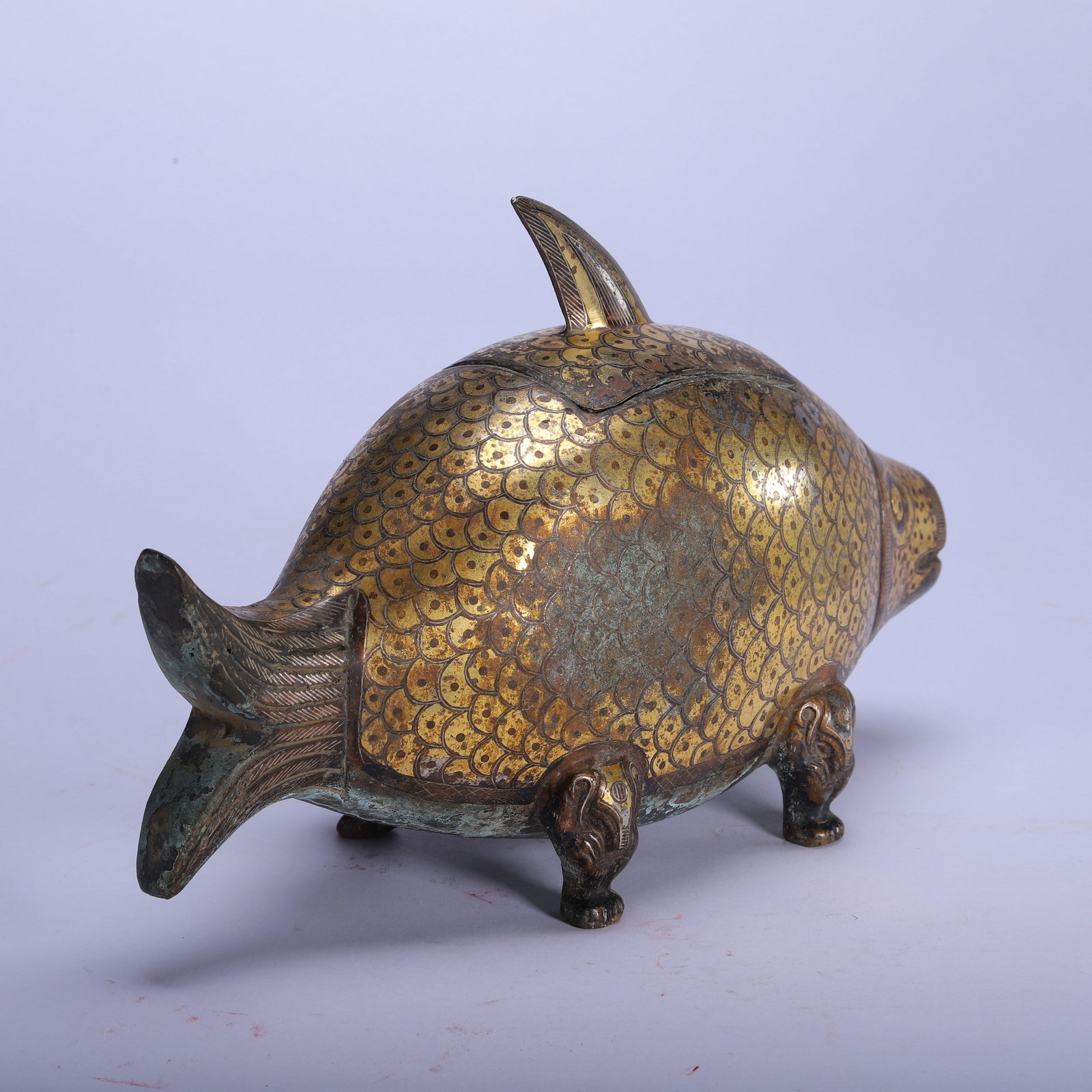 A COPPER GILDING FISH - 4