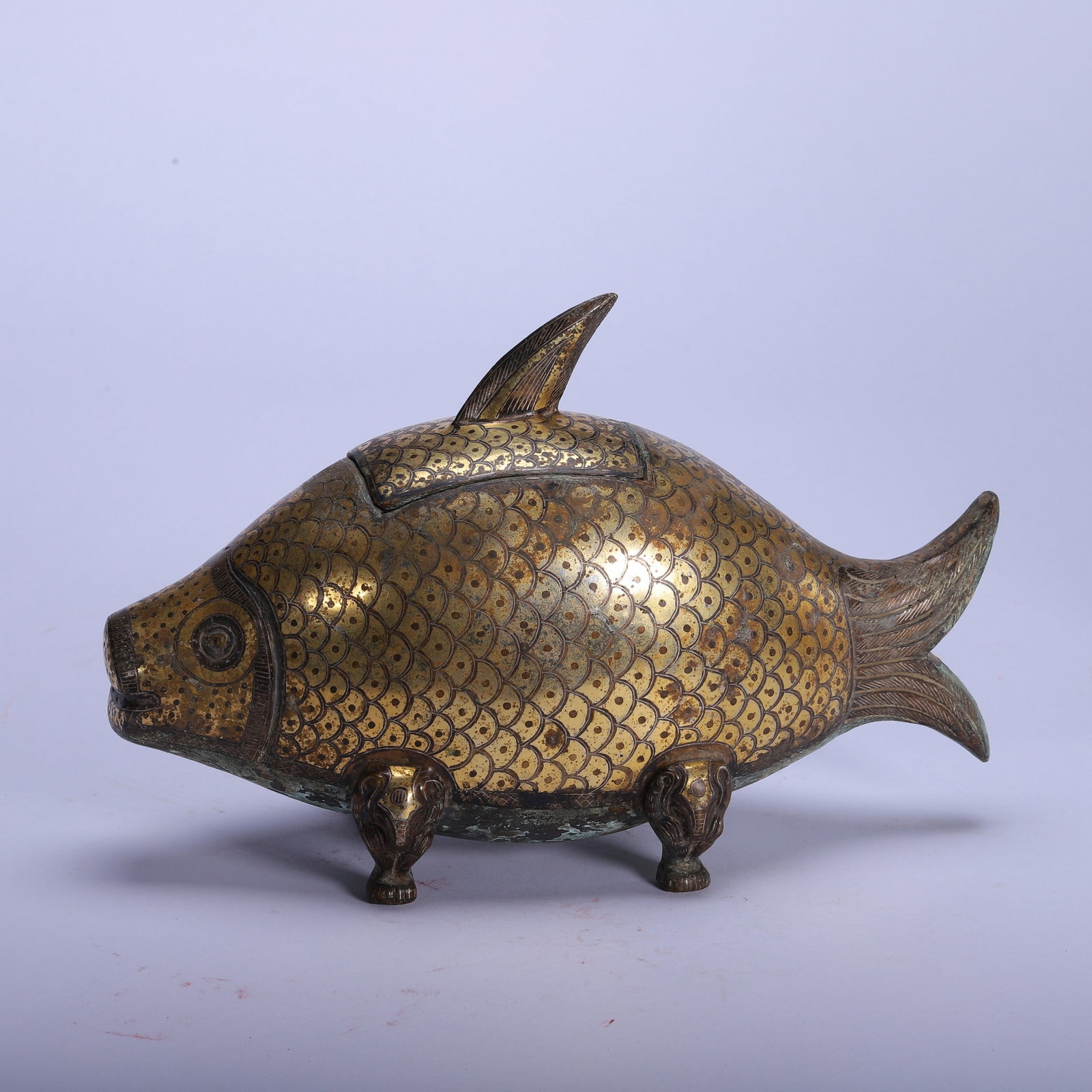 A COPPER GILDING FISH - 5