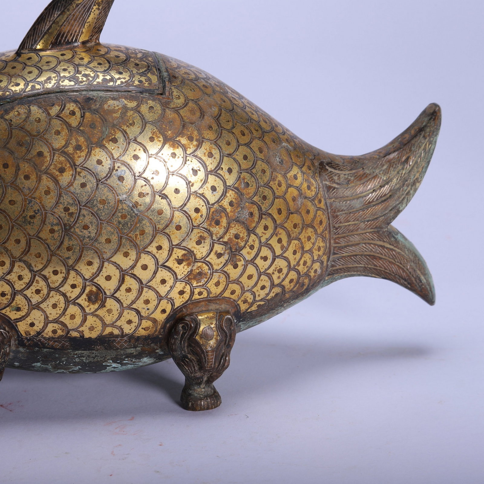 A COPPER GILDING FISH - 7