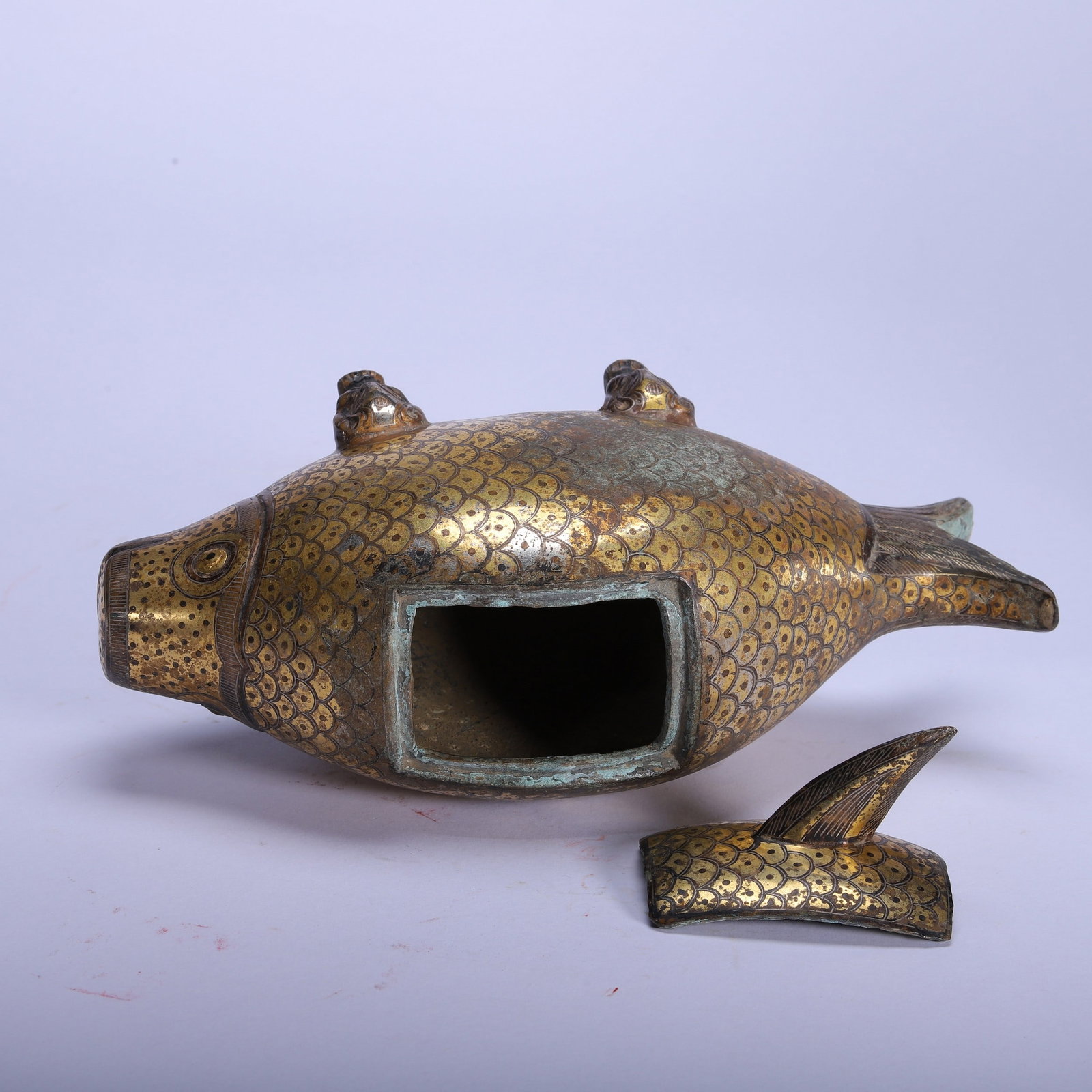 A COPPER GILDING FISH - 8