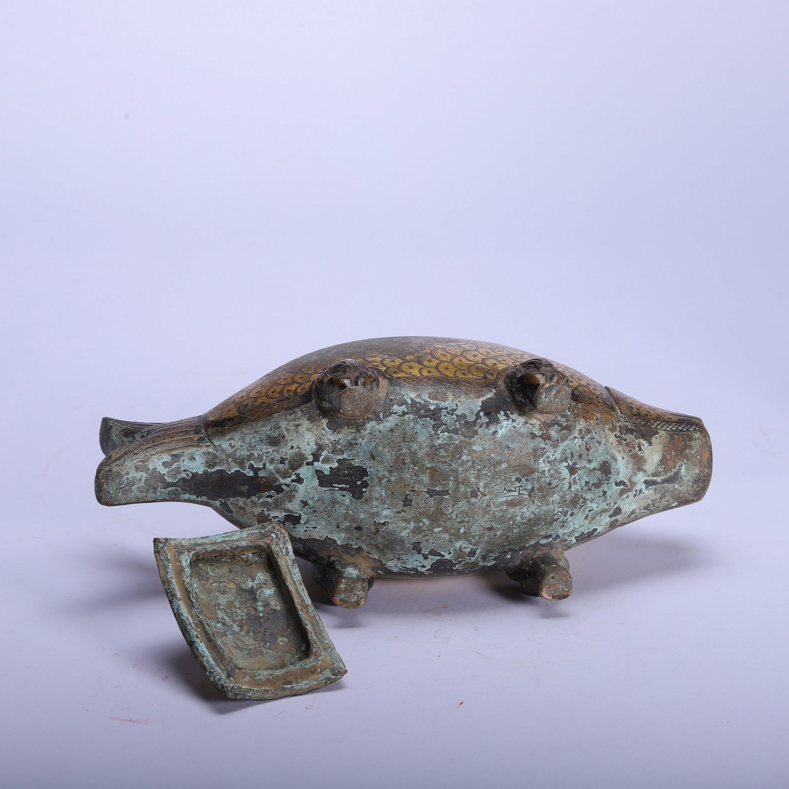 A COPPER GILDING FISH - 9