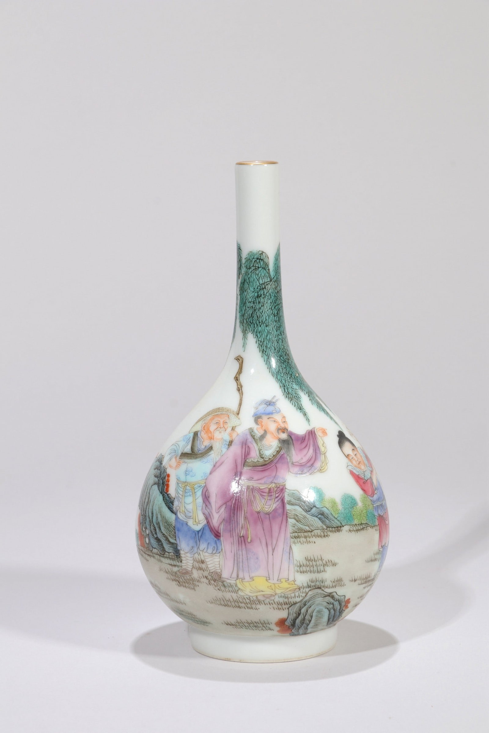 A FALANGCAI FIGURE VASE (1 of 5)