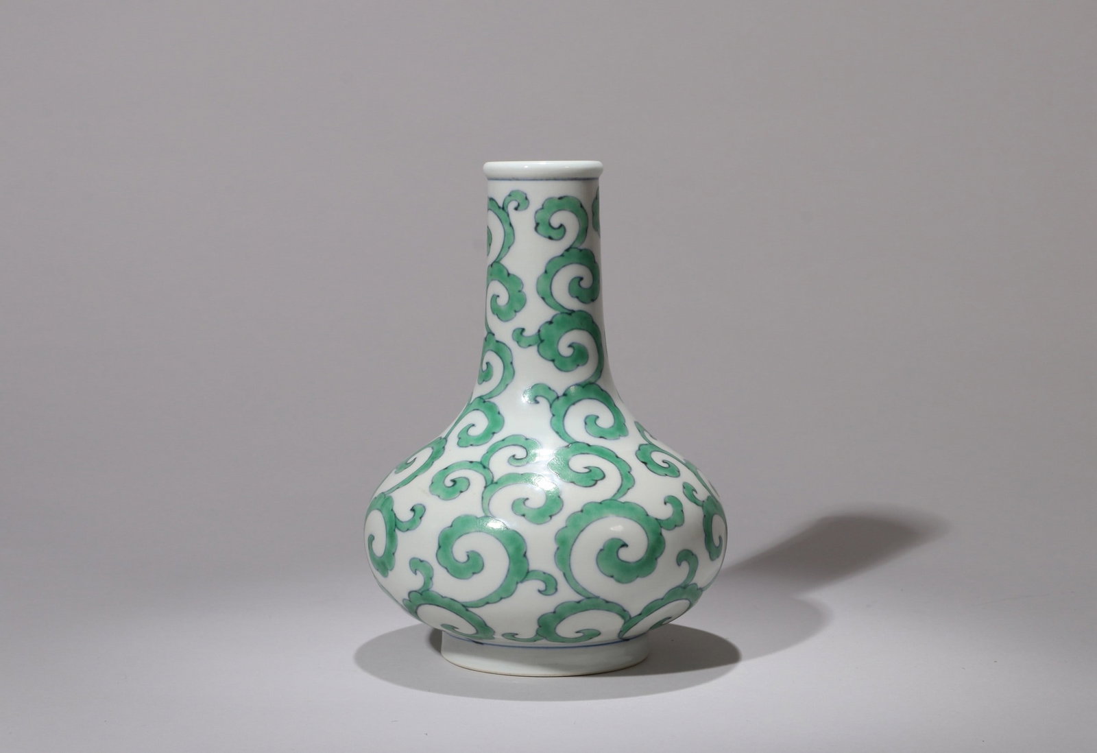 A GREEN-ENAMELLED FLORAL VASE (1 of 6)