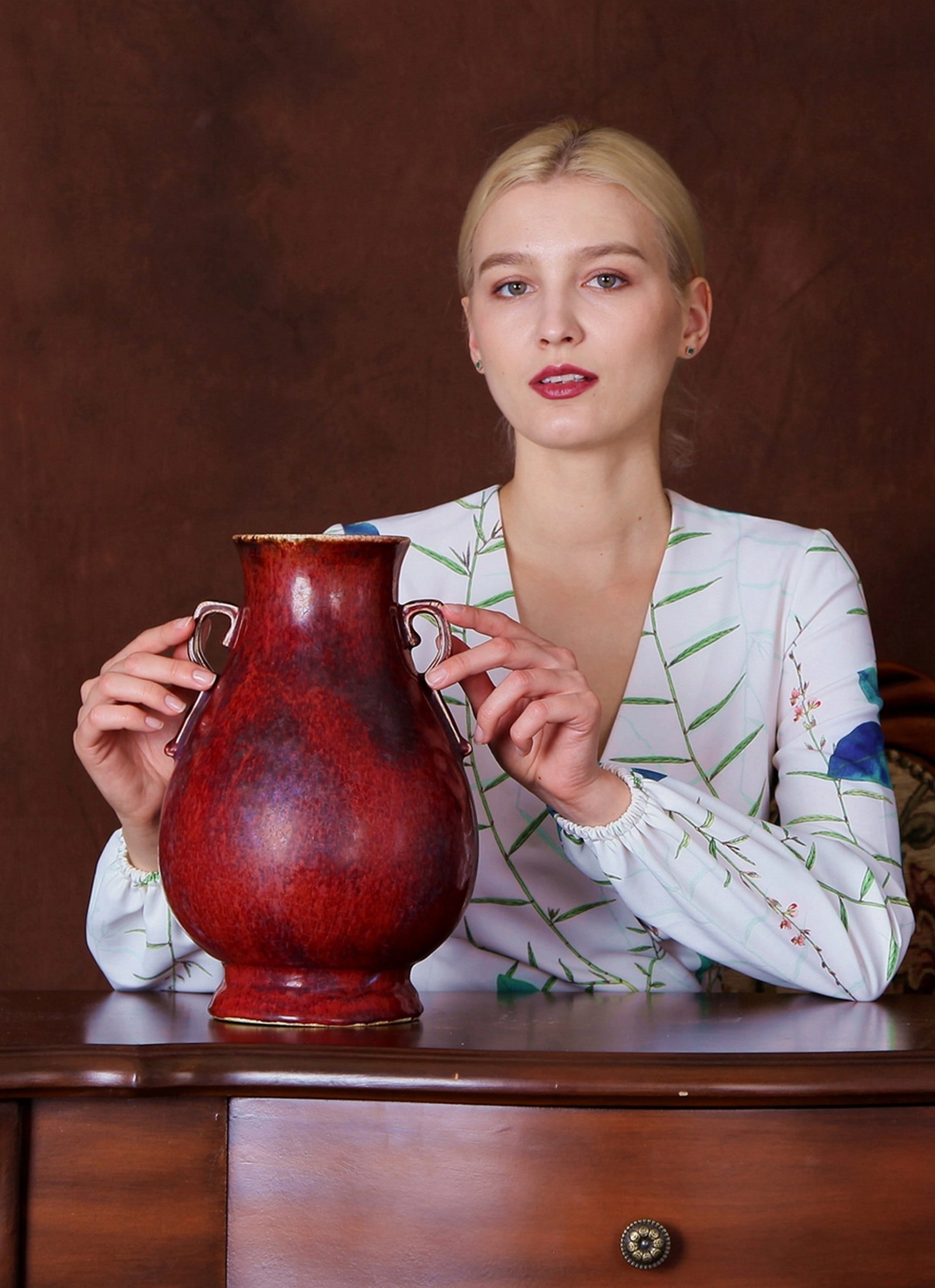 A RED GLAZED BOTTLE - 2