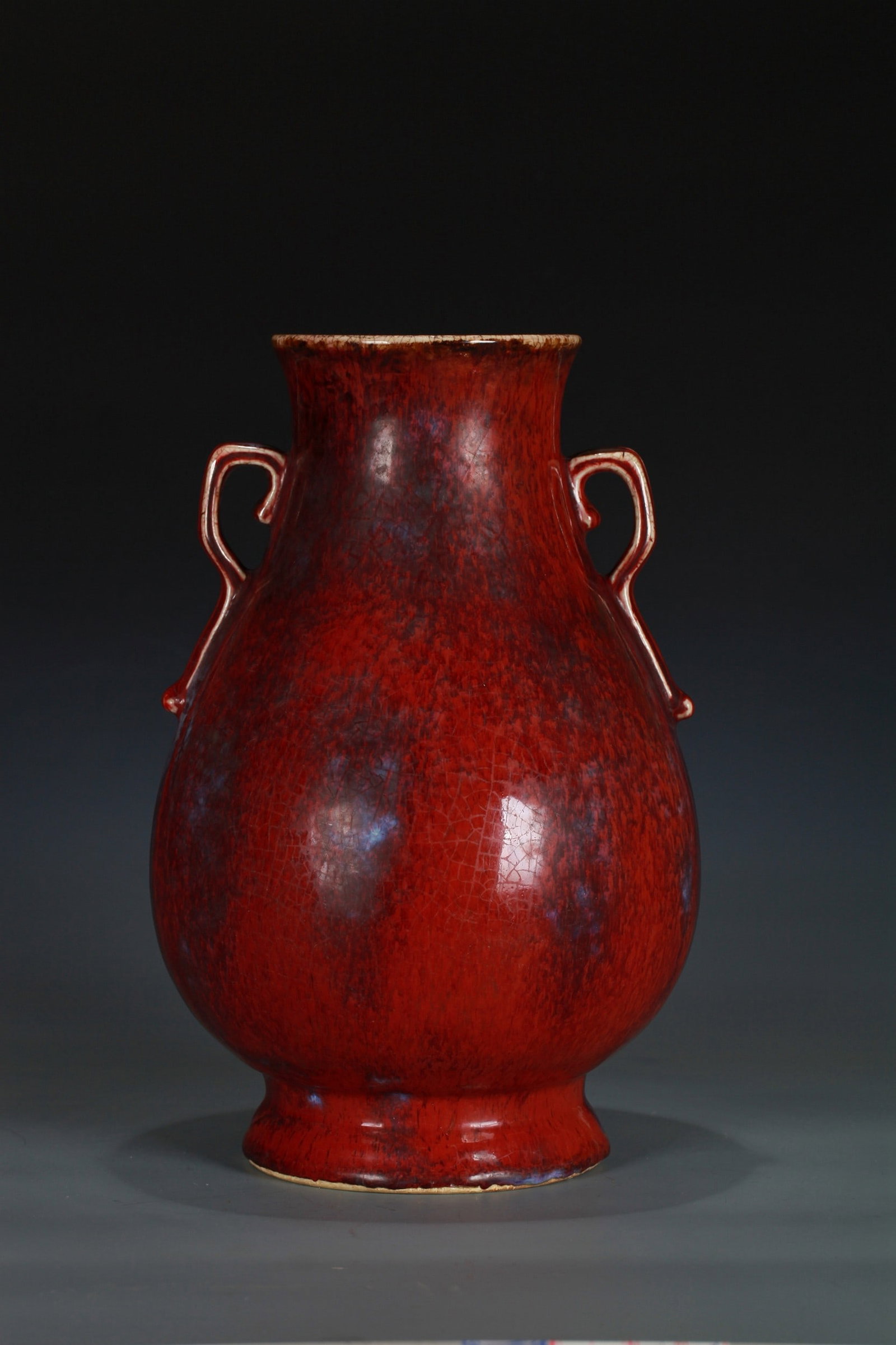 A RED GLAZED BOTTLE - 4