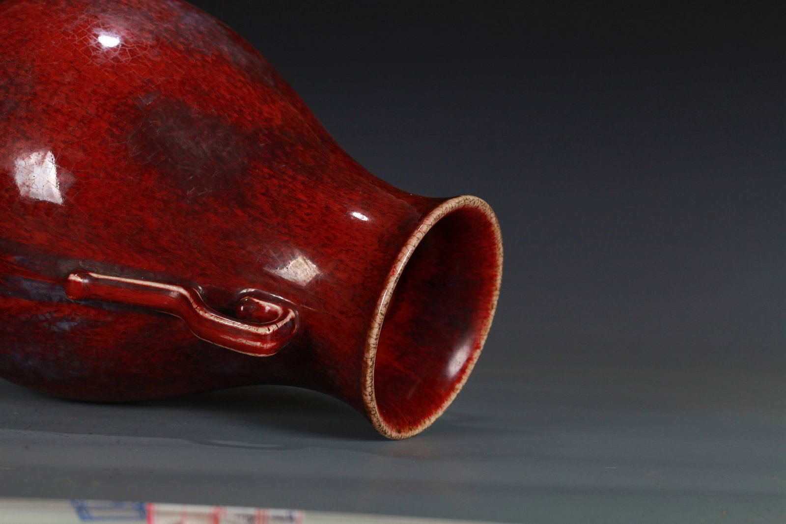 A RED GLAZED BOTTLE - 8