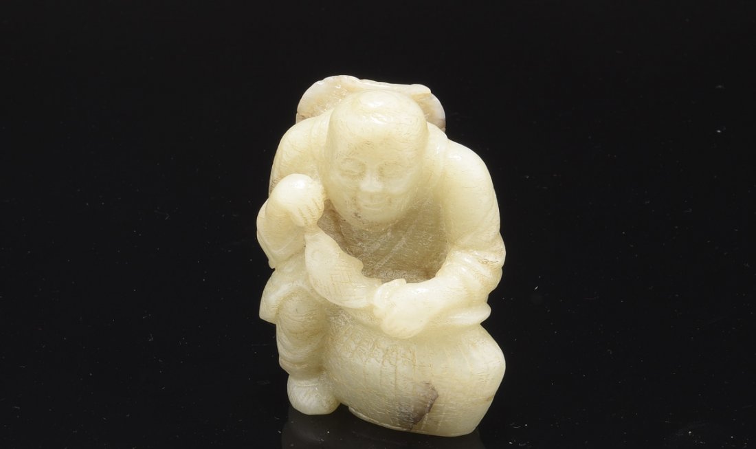 CARVED JADE FISHERMAN ORNAMENT (1 of 7)