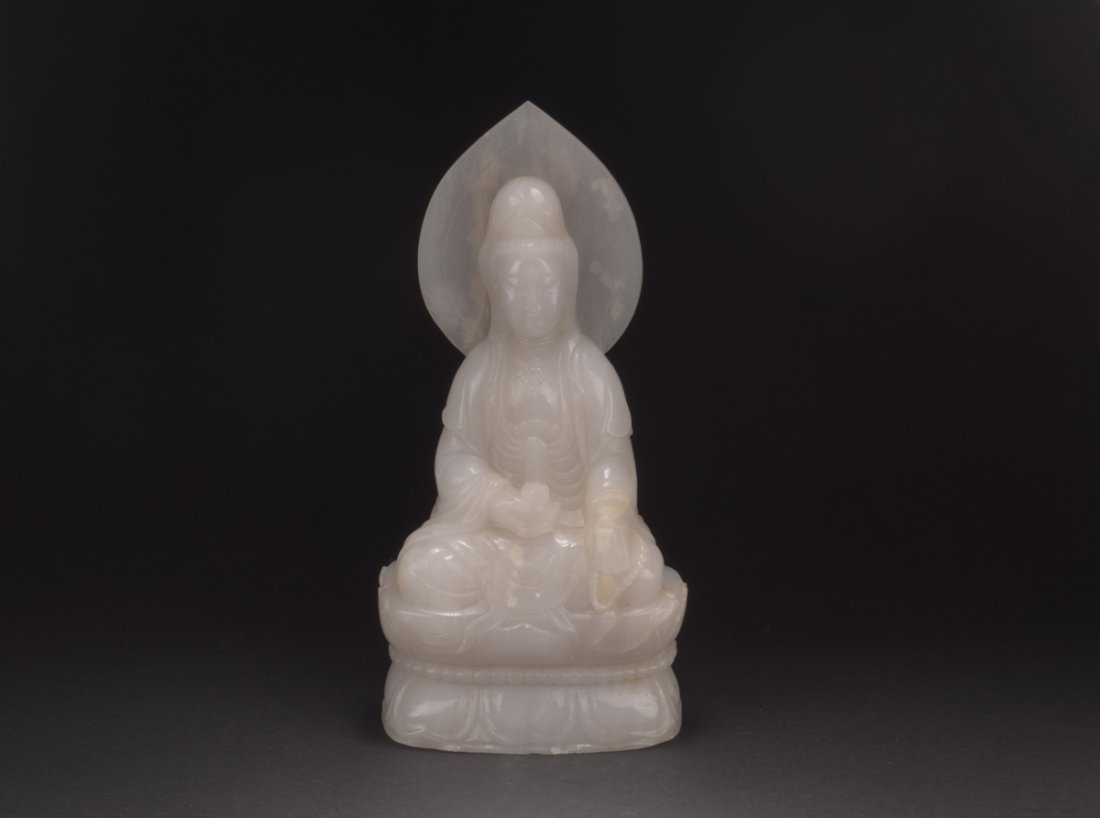 CARVED JADE GUANYIN FIGURE (1 of 8)