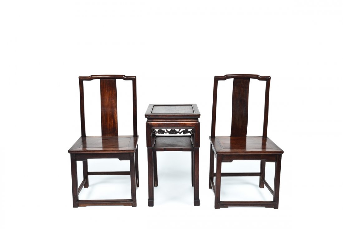 TWO HONGMU CHAIRS AND A SIDE TABLE (1 of 10)