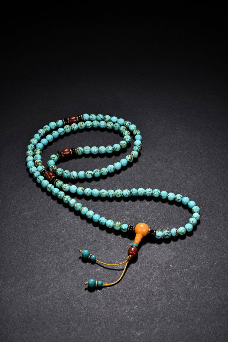 TURQUOISE PRAYER BEADS NECKLACE (1 of 4)