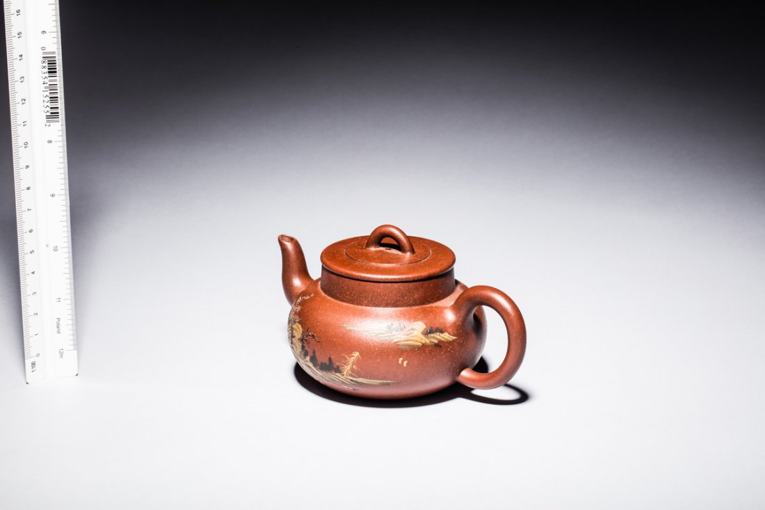 YIXING ZISHA 'LANDSCAPE & POETRY' TEAPOT (1 of 10)