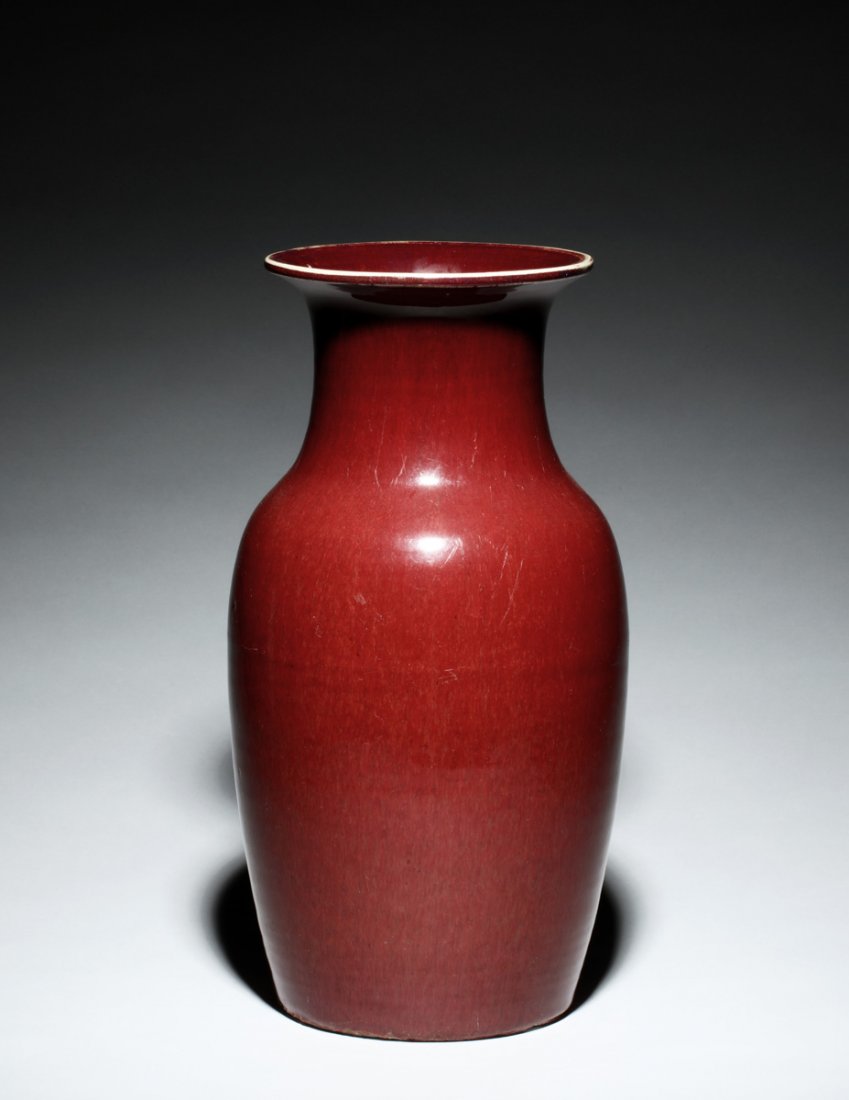 RED GLAZED BOTTLE VASE (1 of 7)