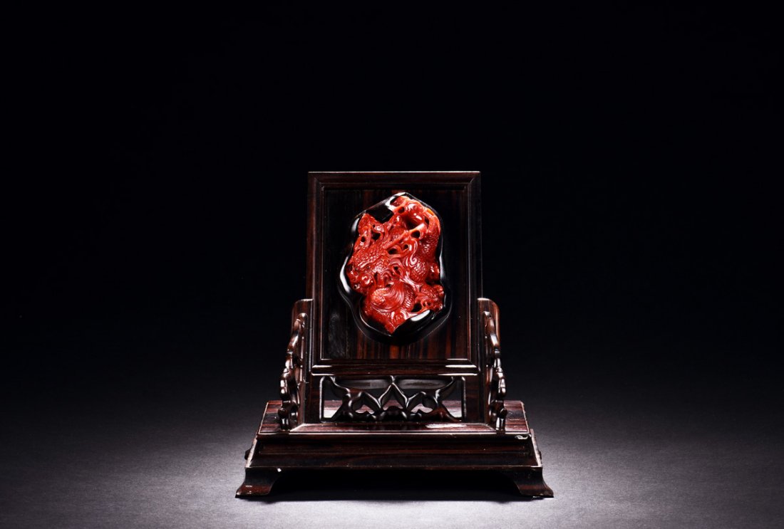 RED CORAL DRAGON CARVING (1 of 3)