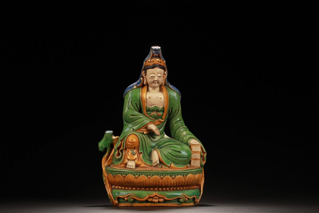 SANCAI GLAZED GUANYIN FIGURE (1 of 10)