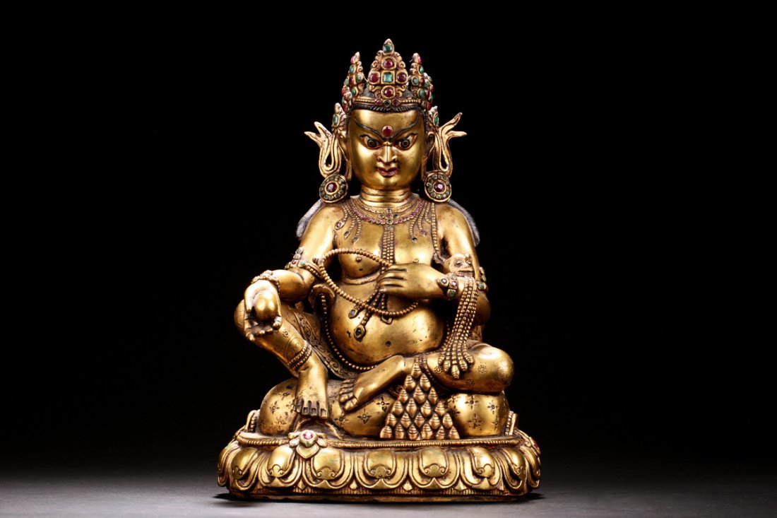 GILT BRONZE JAMBHALA FIGURE (1 of 7)