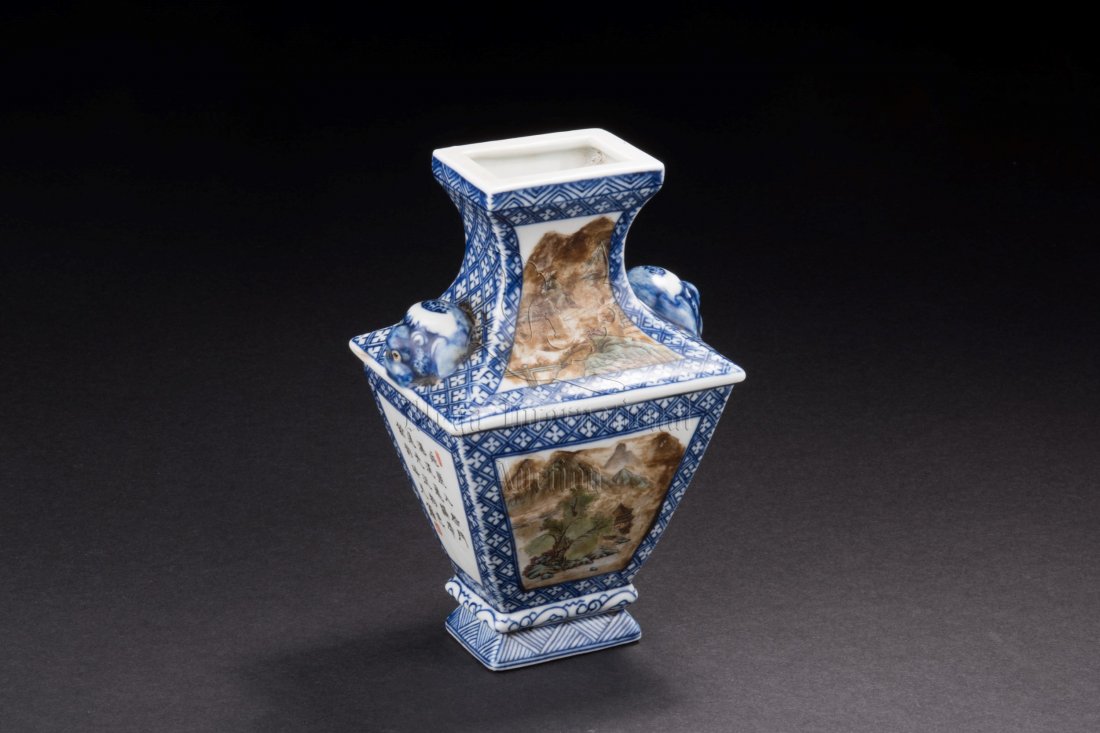 FAMILLE ROSE 'LANDSCAPE' VASE (1 of 10)